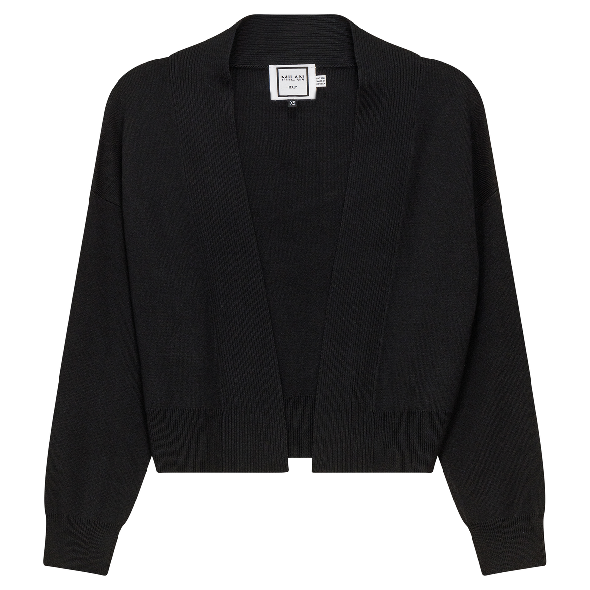Cropped Knit Open Cardigan