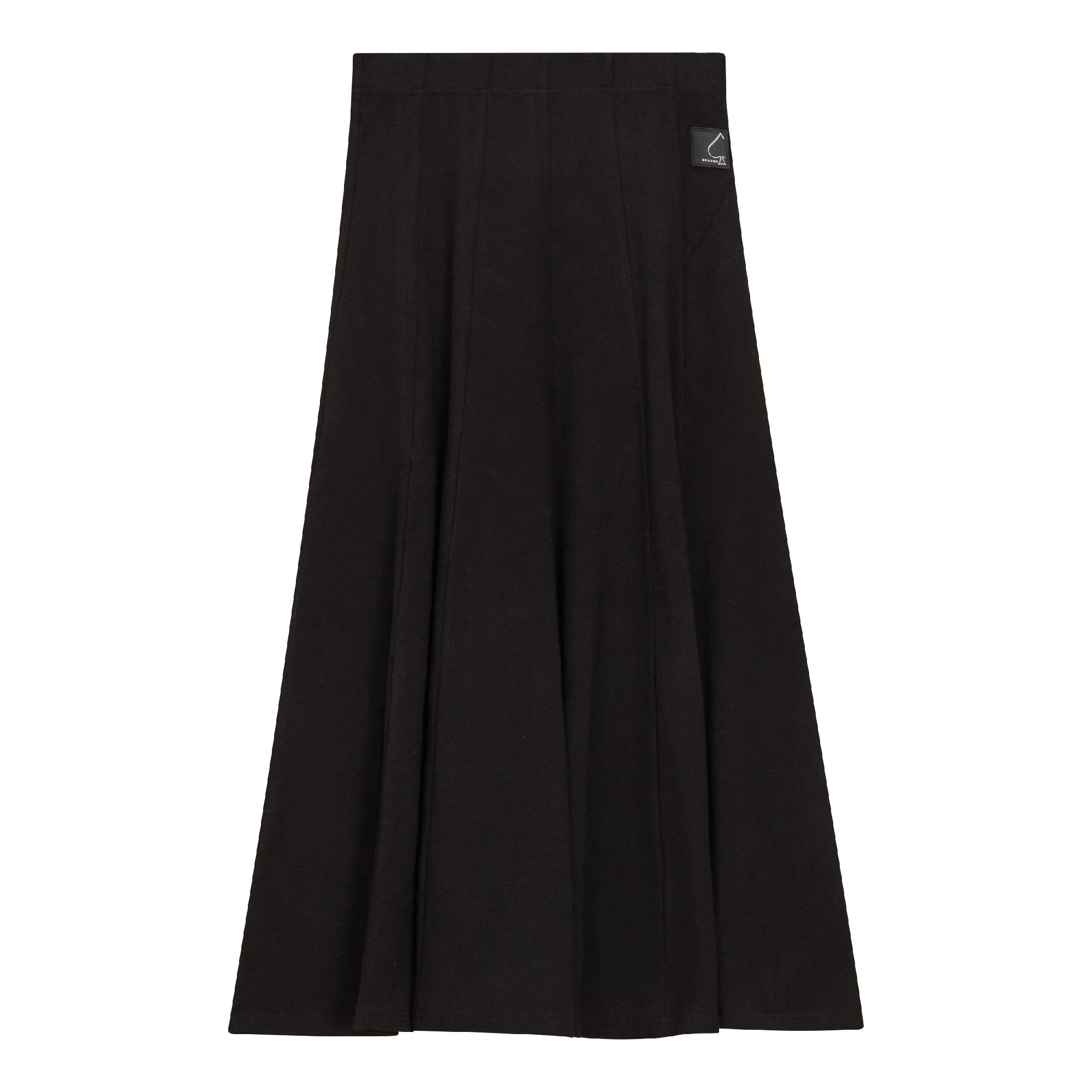 Paneled Midi Fleece Sweater Skirt in Black by Spades