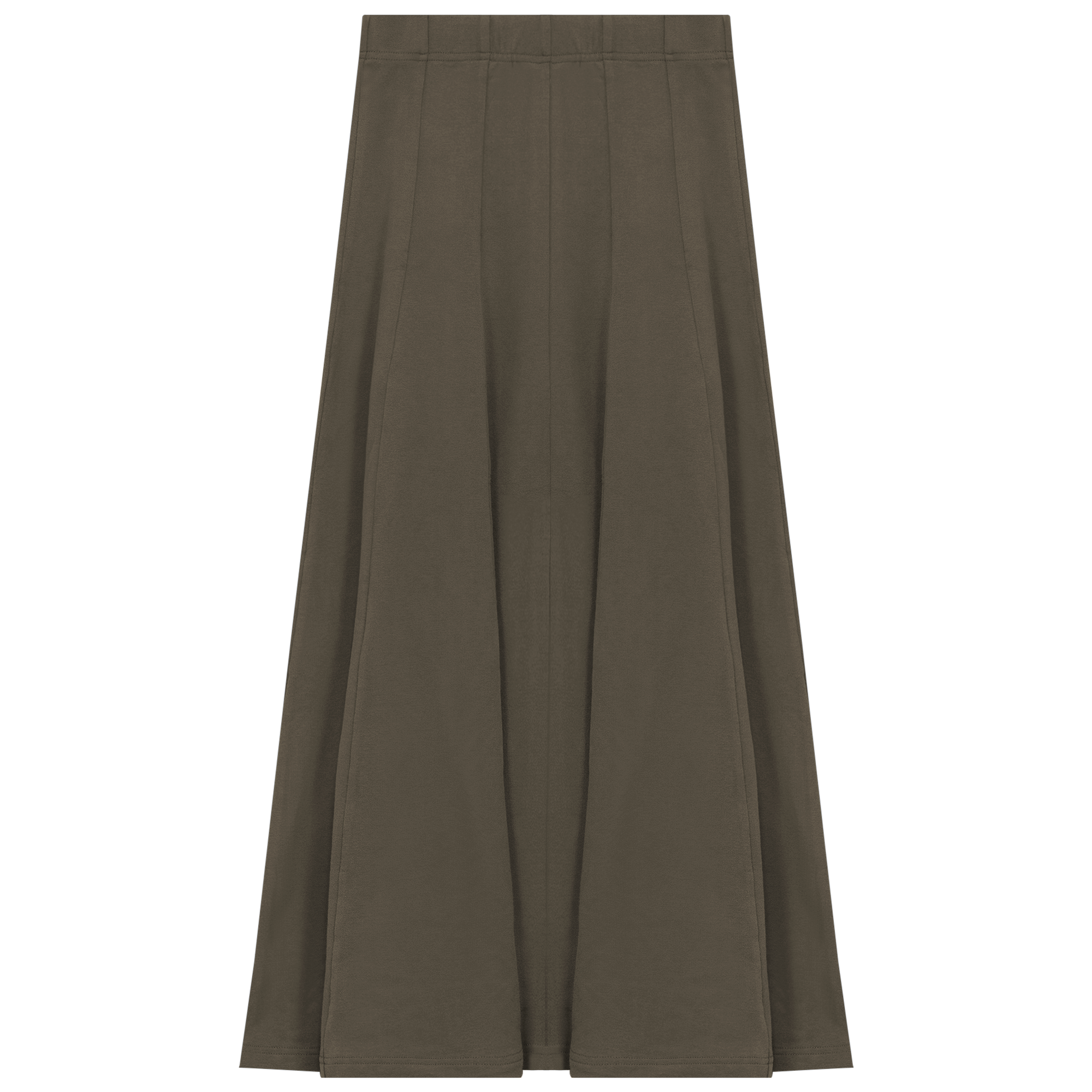 Paneled Midi Fleece Sweater Skirt in Dark Olive by Spades