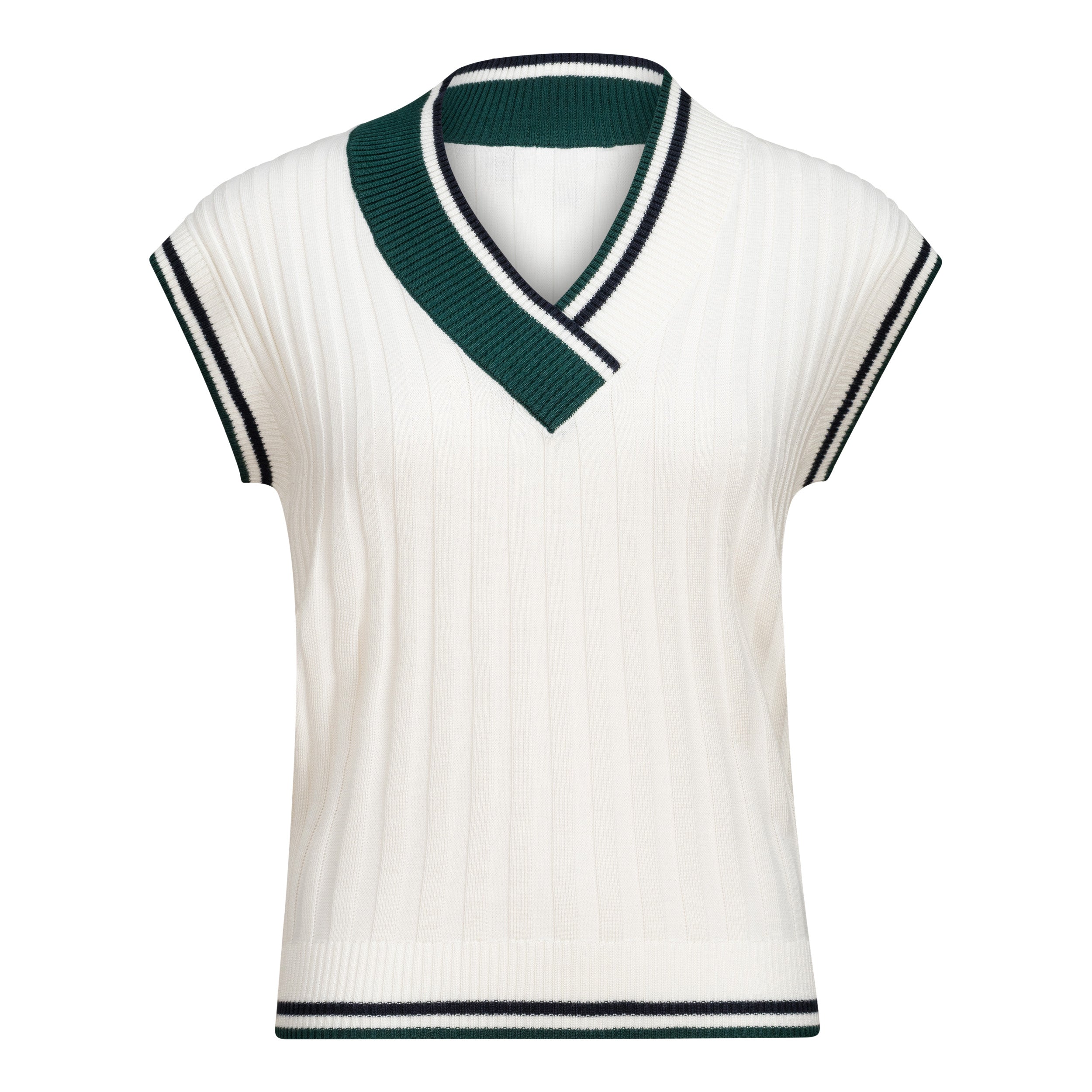 Color Blocked Knit Vest in Cream by Viva K