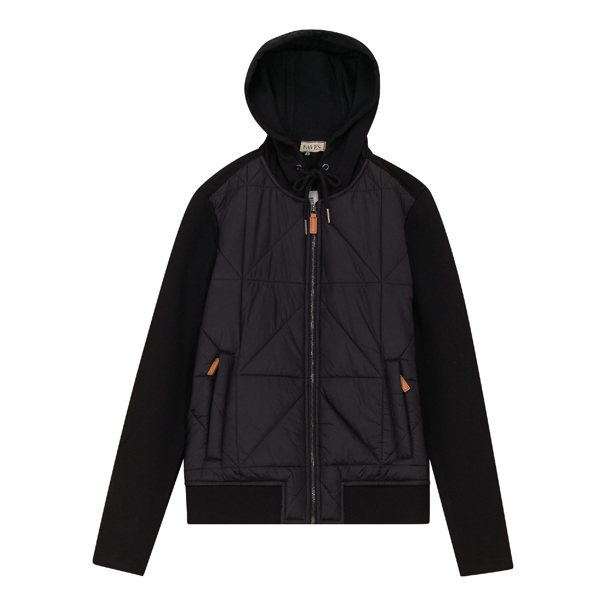 Quilted Hoodie in Black by Faves