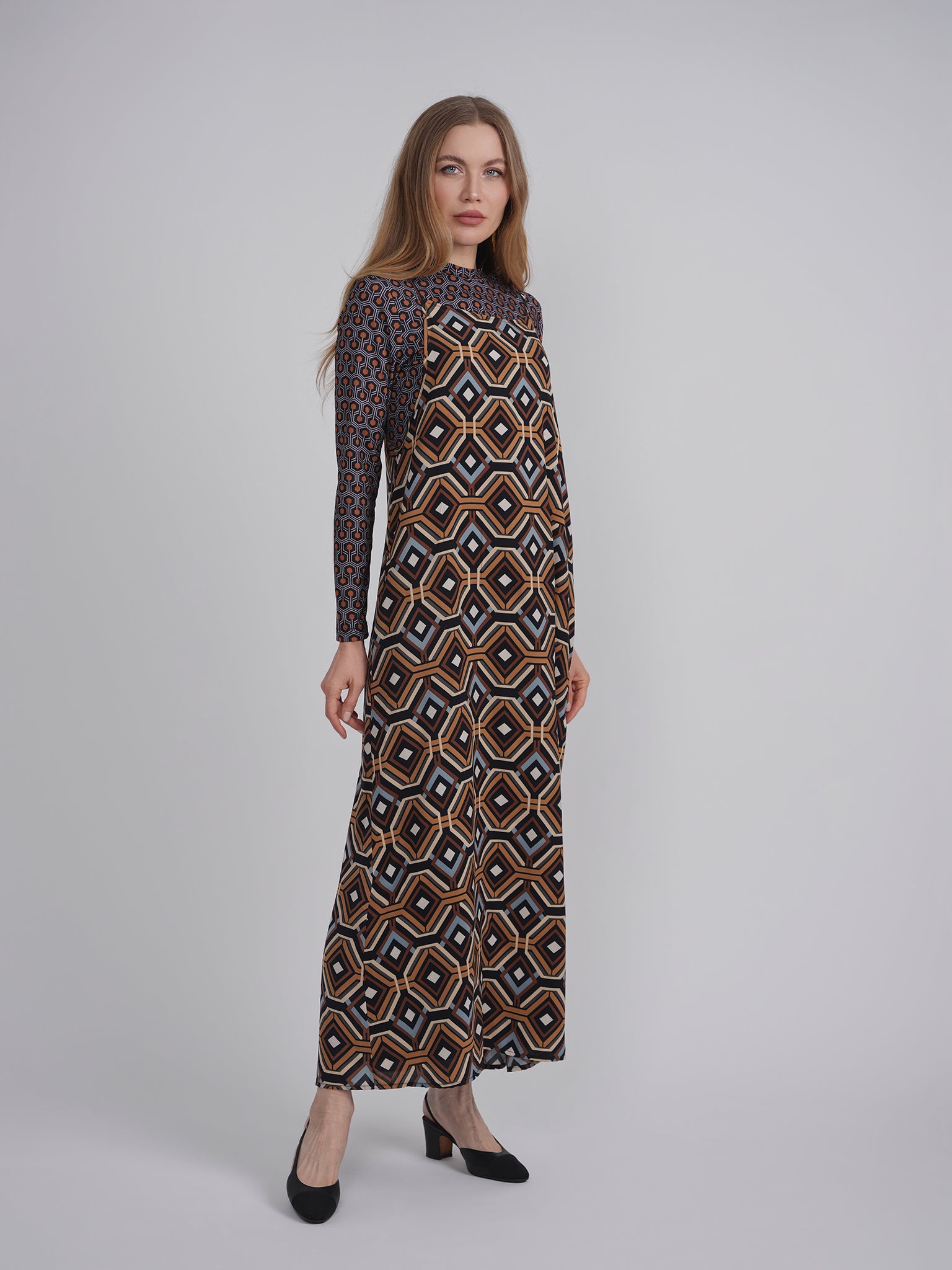 Printed Chifffon Midi Jumper Set in by Birt UK