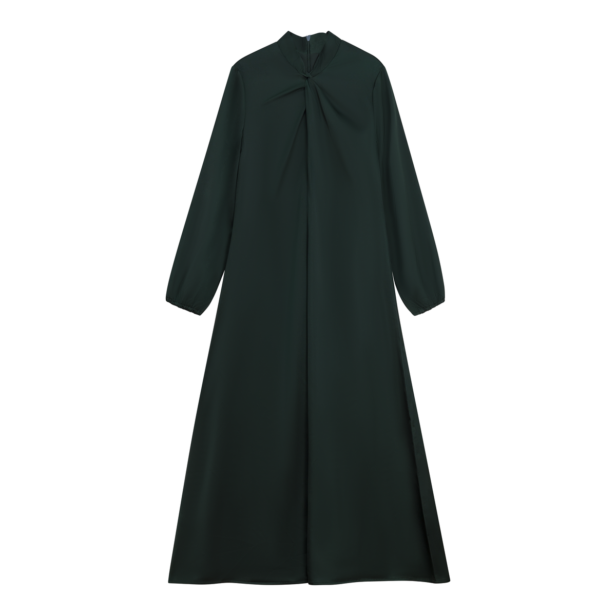 Midi A Line Knot Dress in Forest Olive by Coco de la Mour