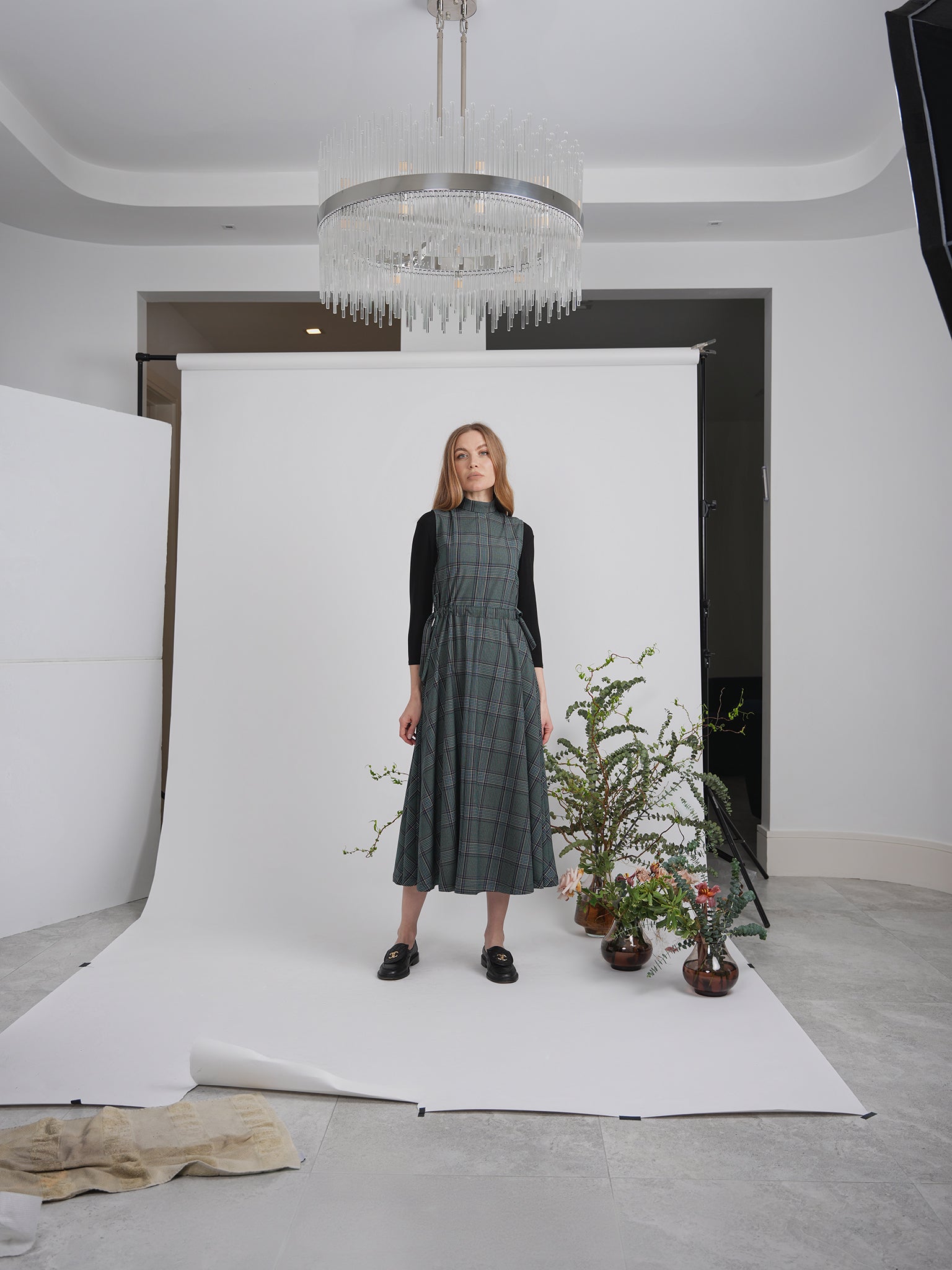 Plaid Belt Jumper in by Club Malibu