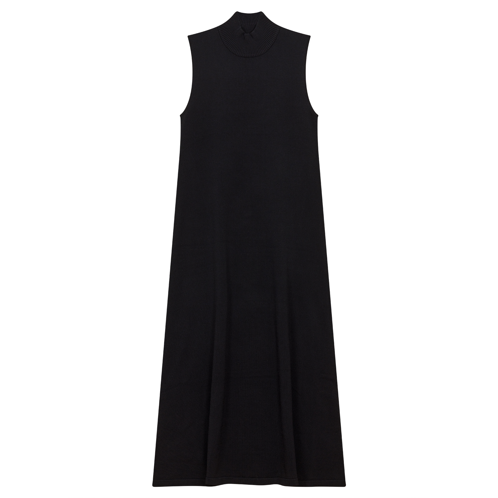 Knit Midi Mock A Line Jumper in Black by MiuMax