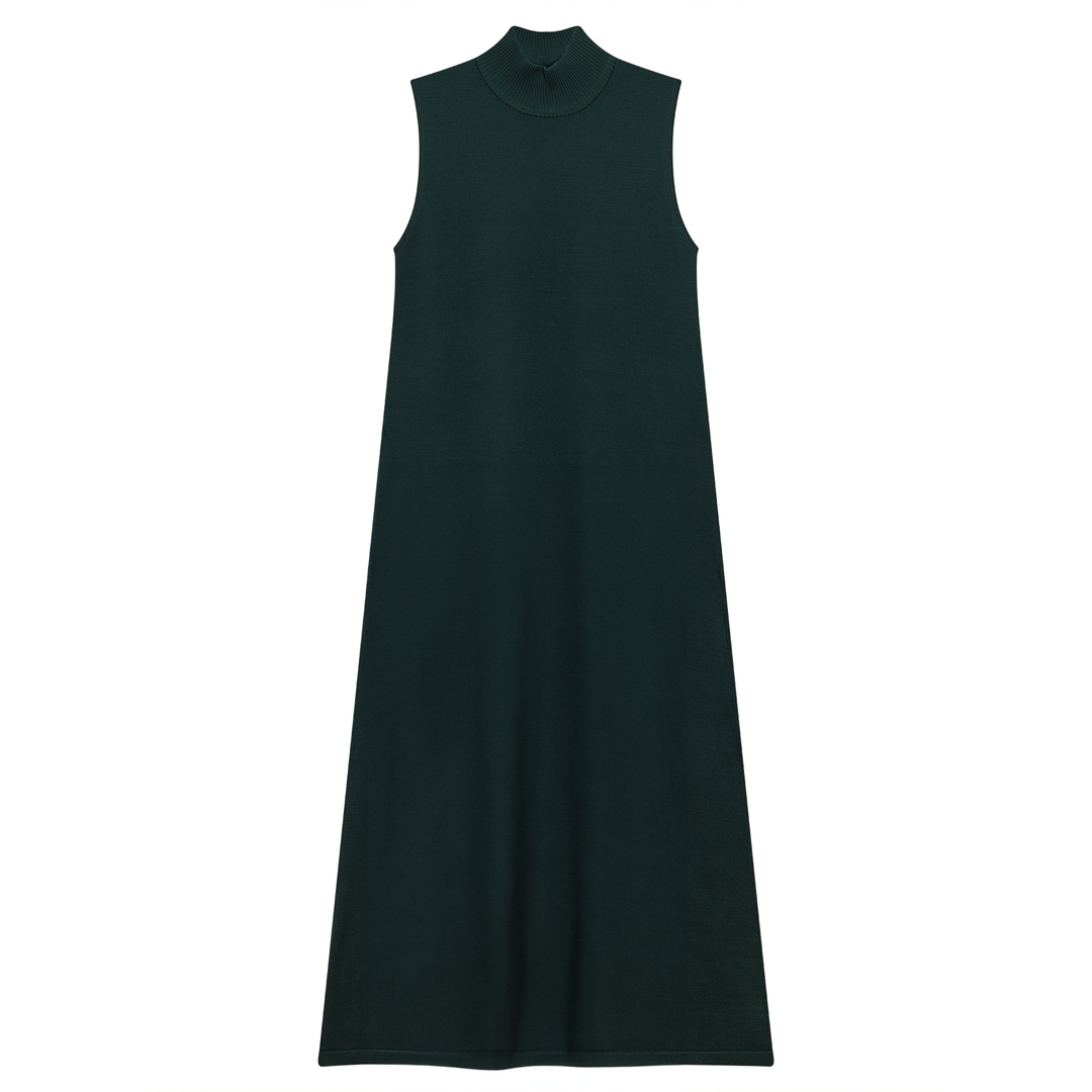 Knit Midi Mock A Line Jumper Deep Teal Ladies Dress by {{ product_vemdor}}