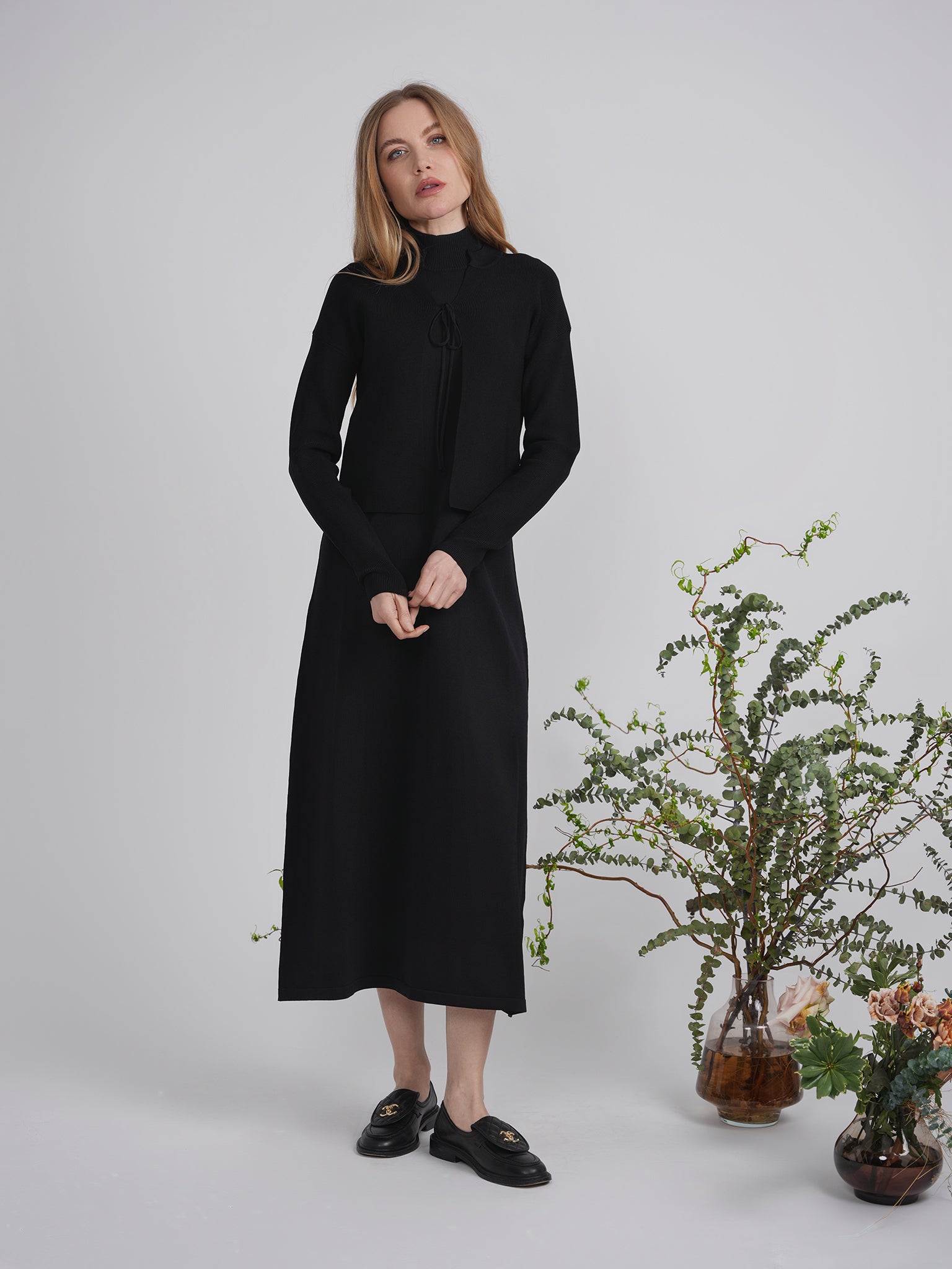 Rib Knit Cropped Tie Bolero in by Birt UK