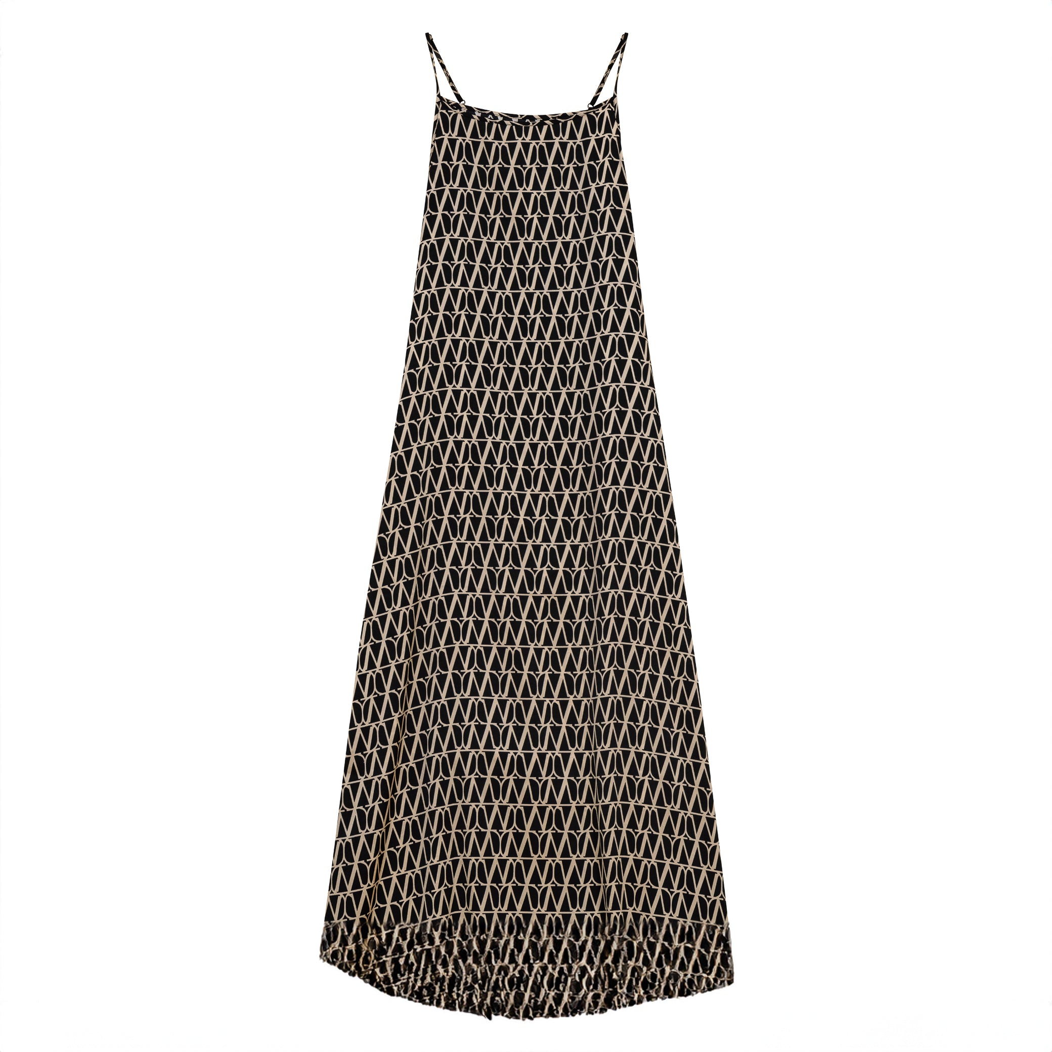 Printed Satin Maxi Jumper in Black Stone by The Norway Club