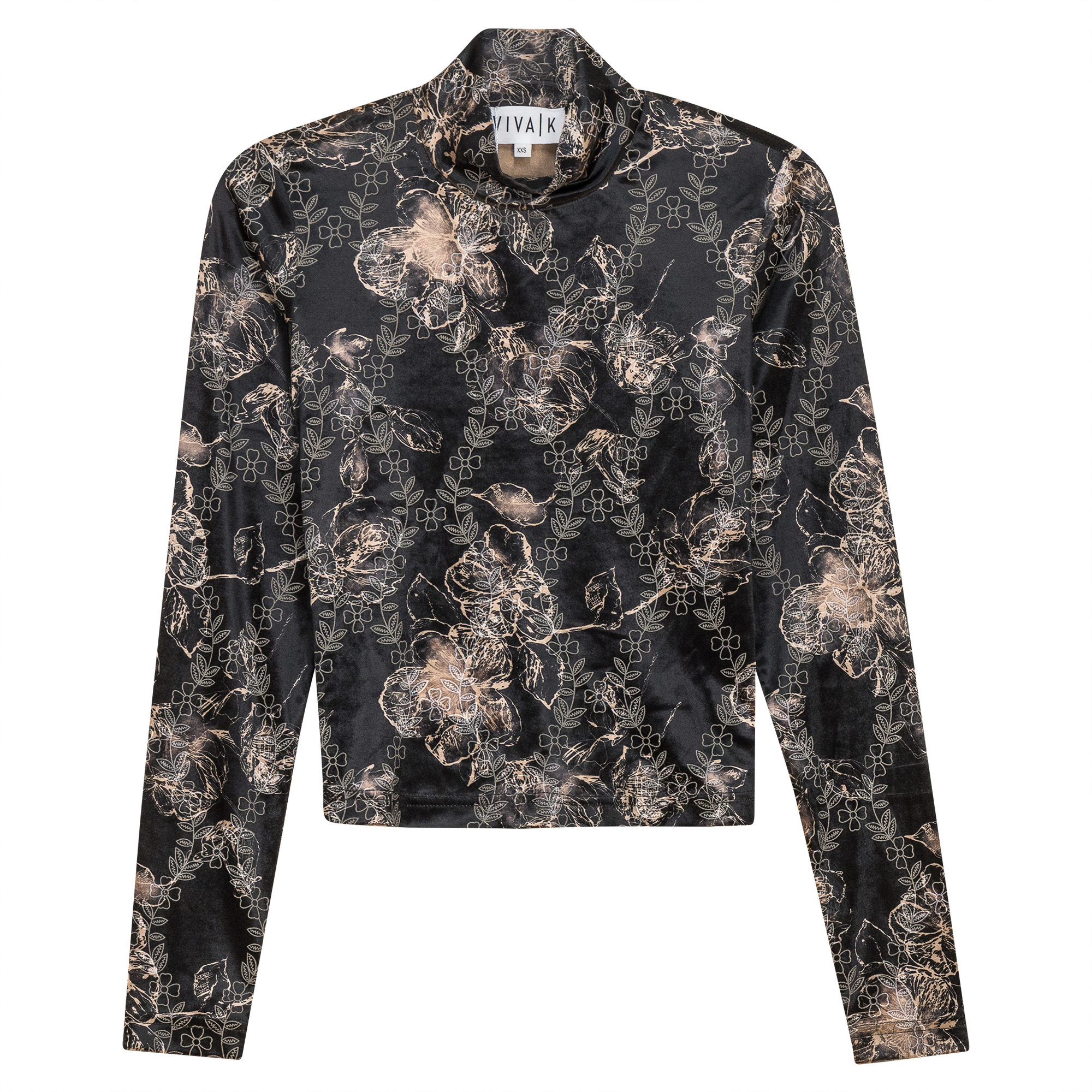 Flocked Velour Dolman Top in Black by Viva K