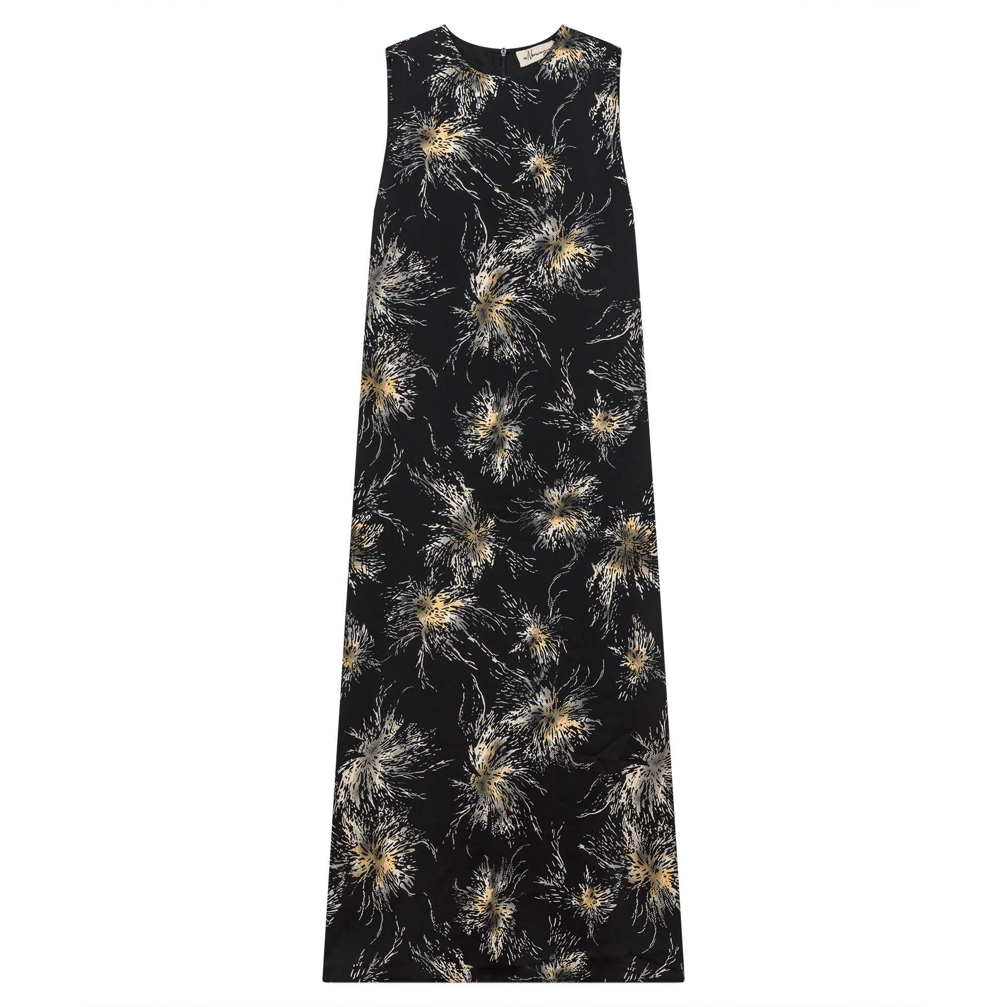 Printed Metalic Chiffon Jumper in Black by The Norway Club