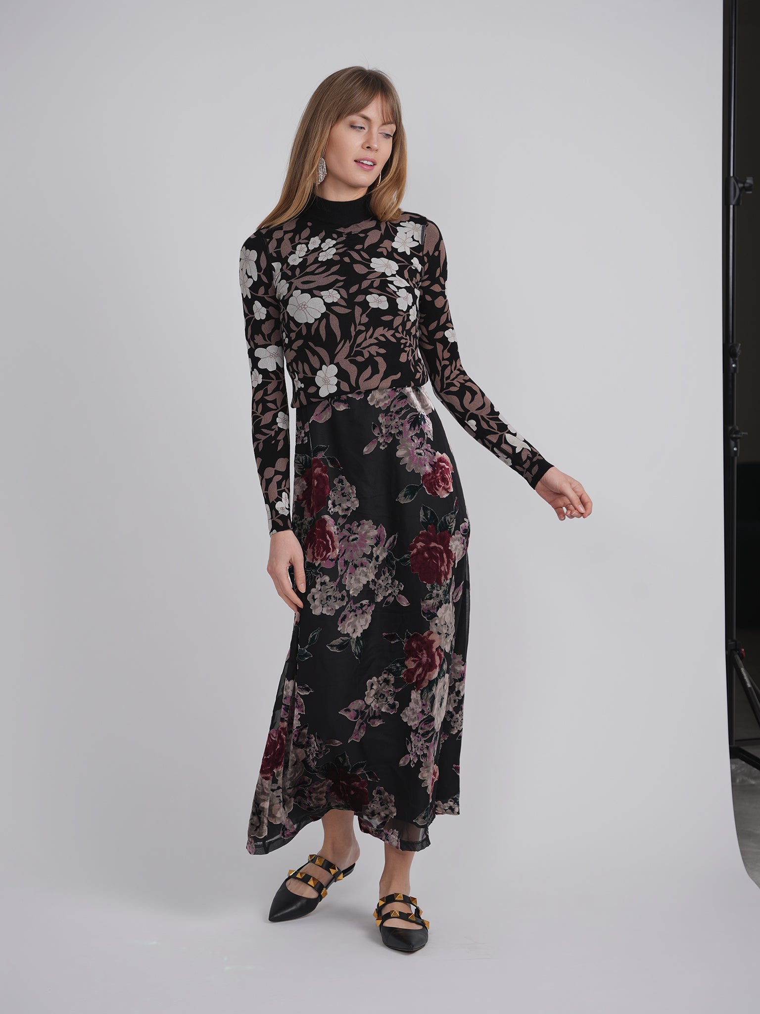 Printed Velvet Jumper in by Birt UK