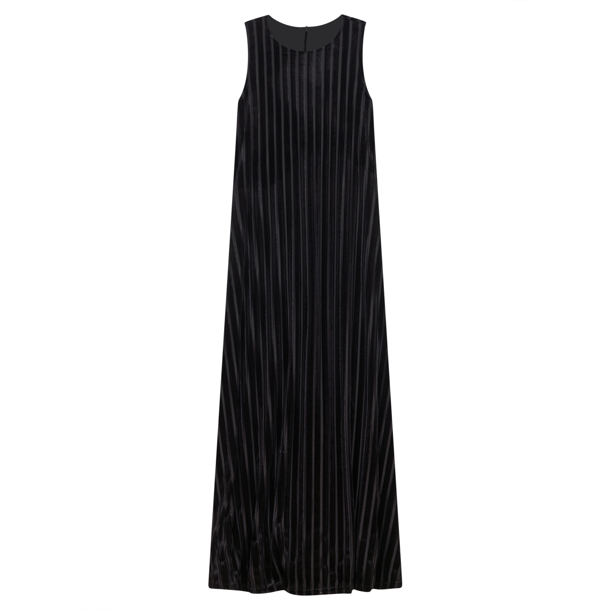 Maxi Striped Mesh Velour Combo Jumper in Black Black by Vivid