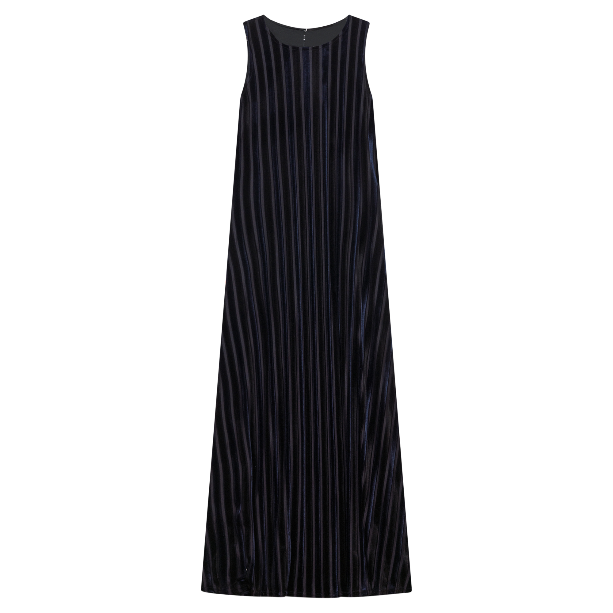 Maxi Striped Mesh Velour Combo Jumper in Black Dark Navy by Vivid