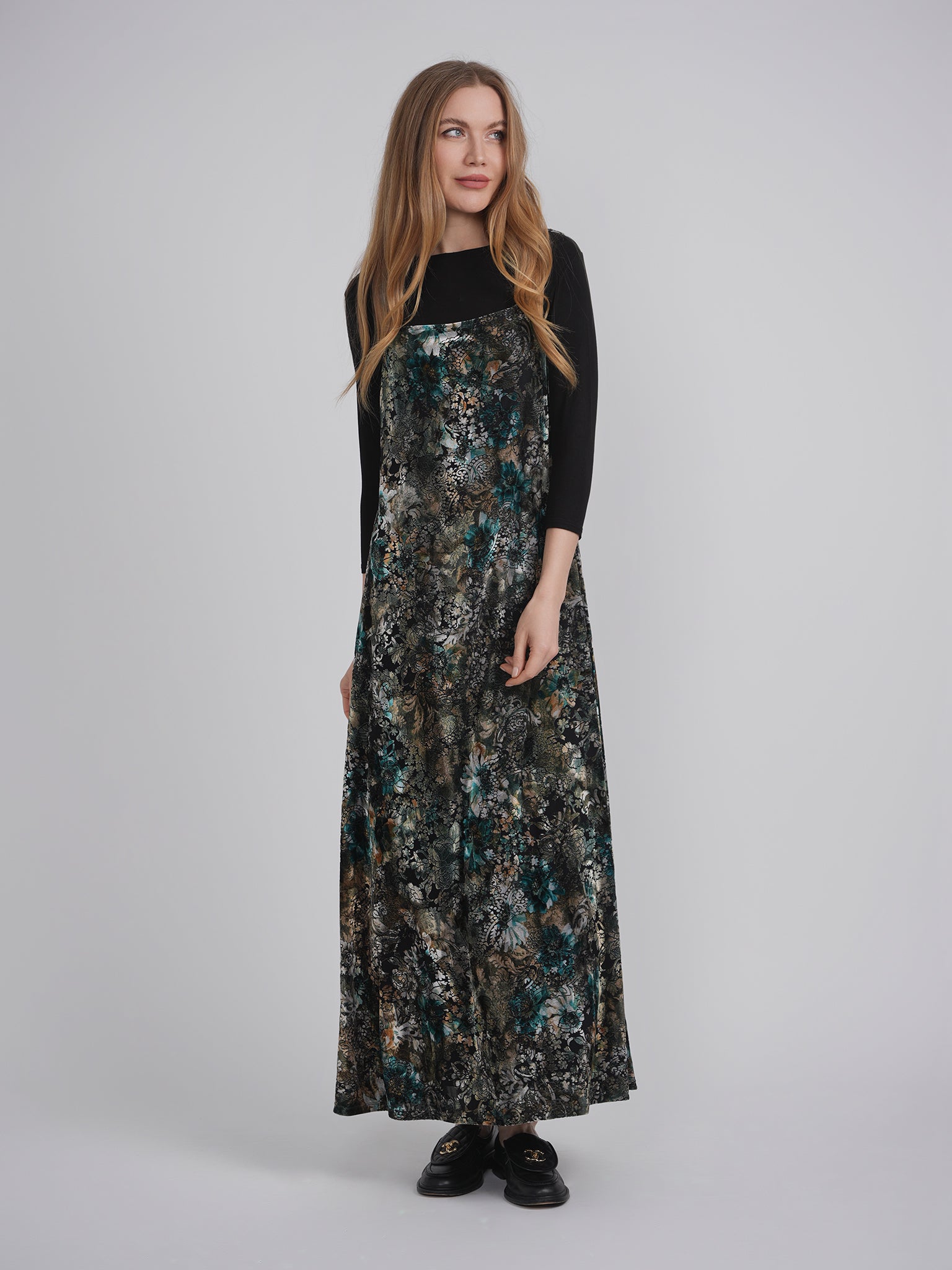 Flocked Velour Maxi Jumper in by Club Malibu