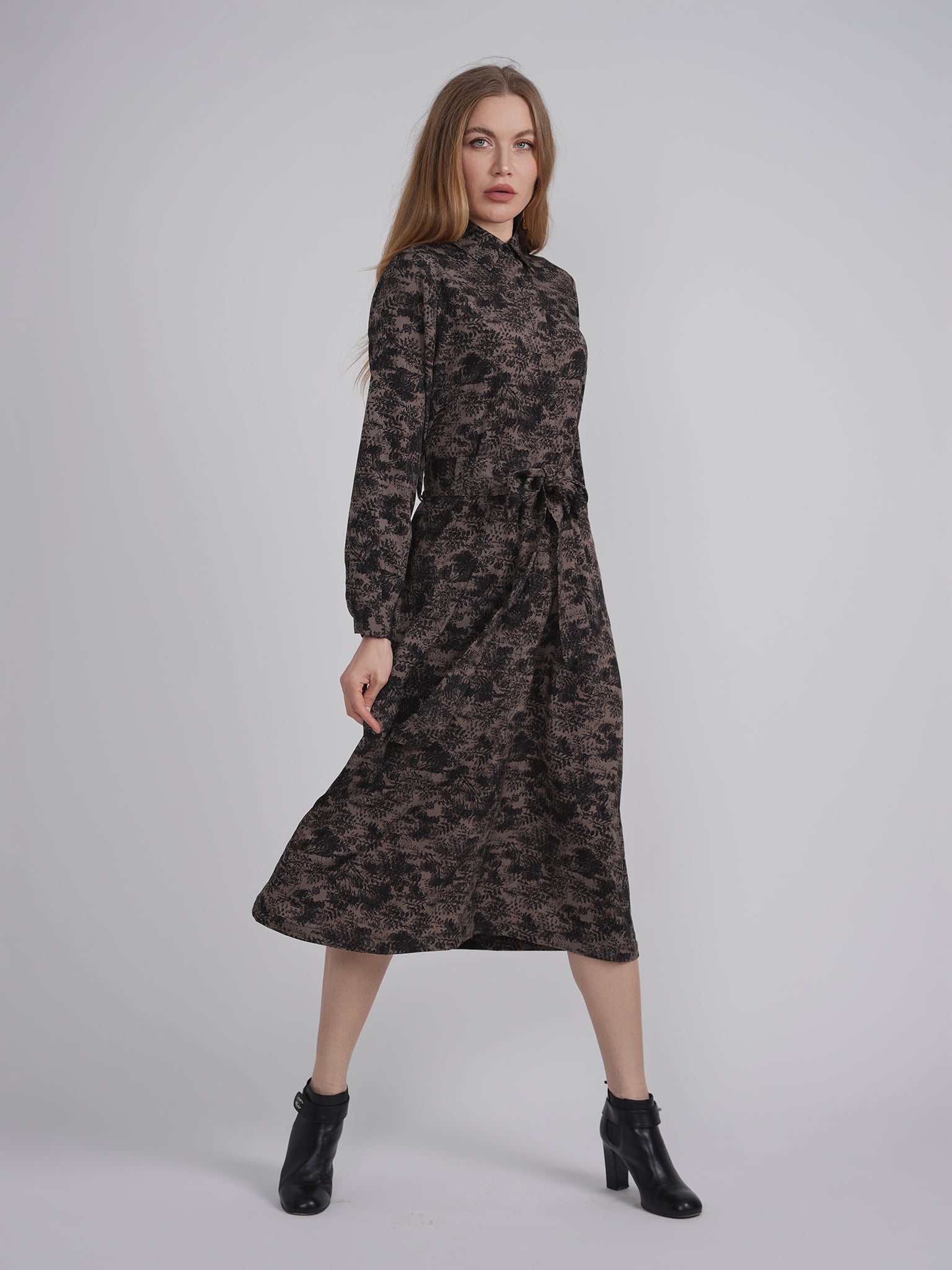 Midi Floral Shirt Dress in by Club Malibu