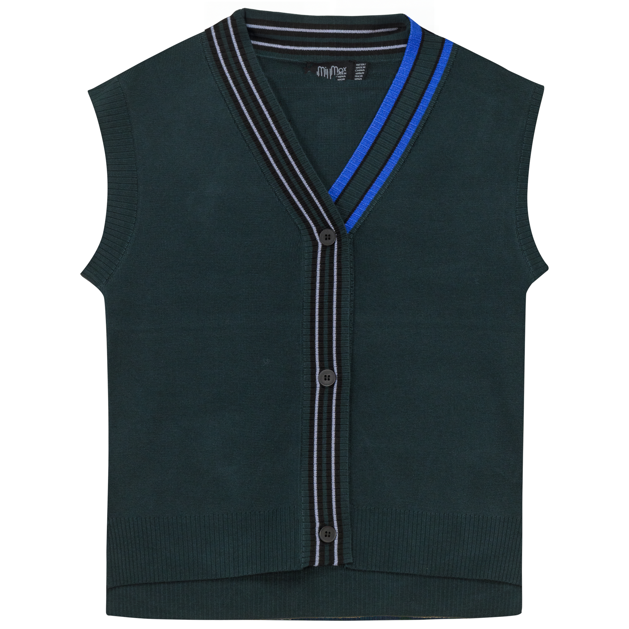 Knit Vest Cardigan in Deep Teal by MiuMax