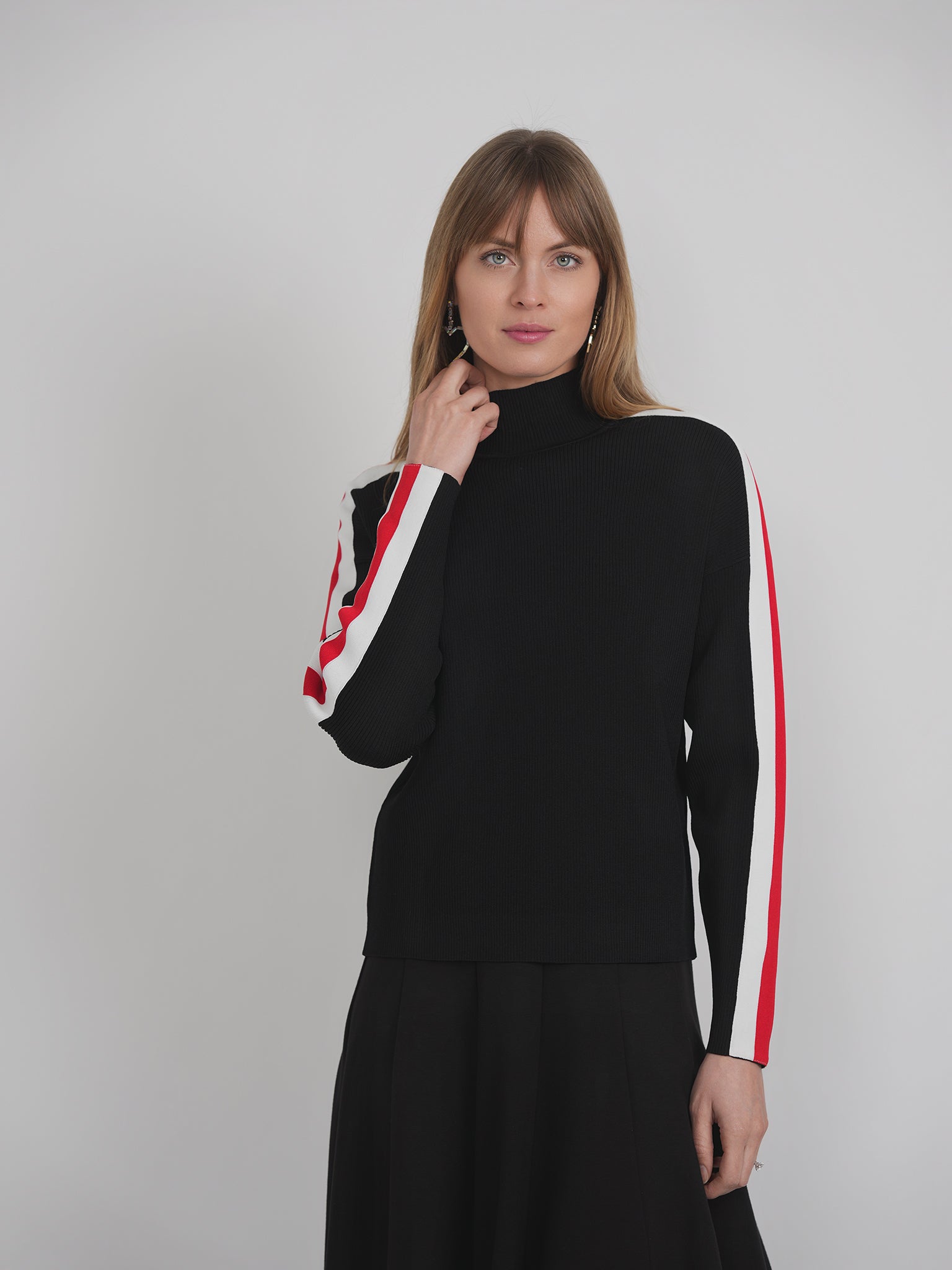 Stripped Rib Sweater in by QEW