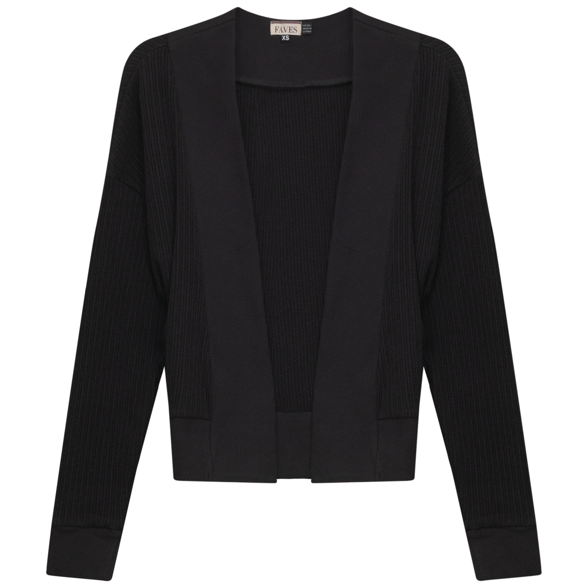 Cropped Cable Knit Bolero in Black by Faves
