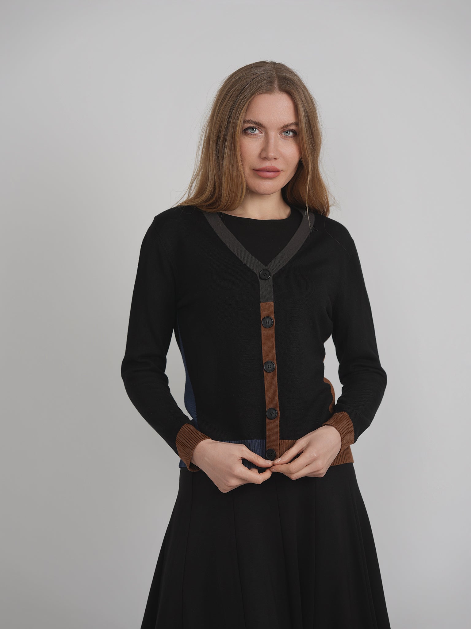 Color Blocked Cardigan in by MiuMax