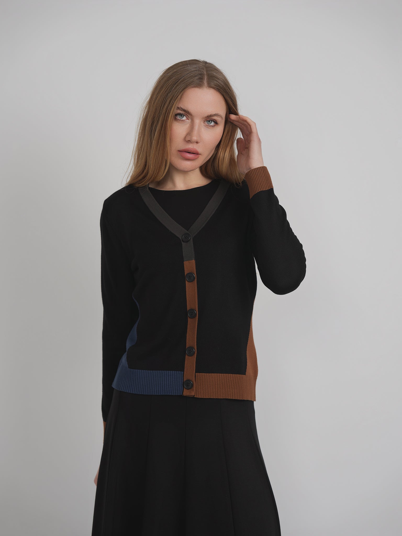 Color Blocked Cardigan in by MiuMax