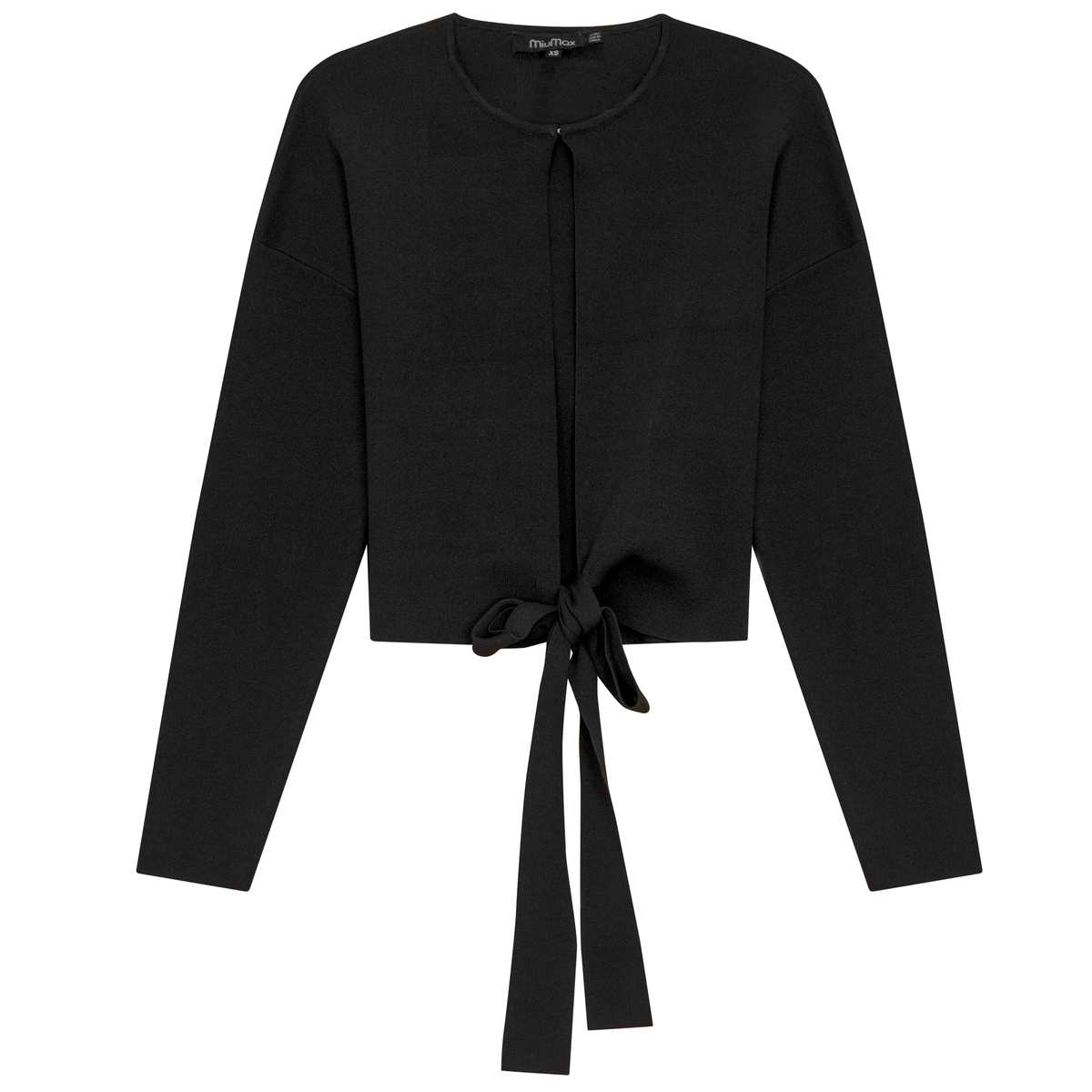 Knit Tie Bolero in Black by MiuMax