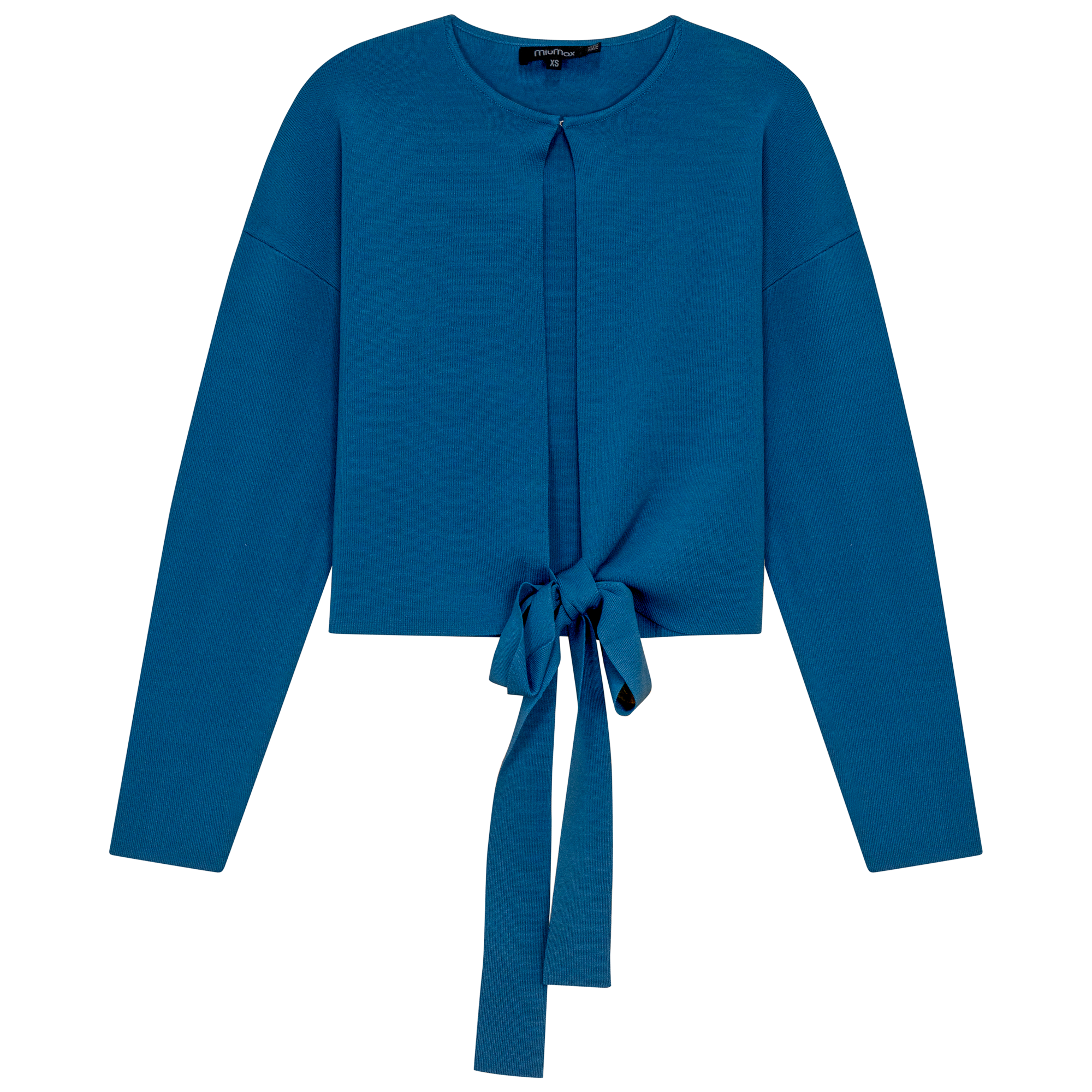 Knit Tie Bolero in Steel Blue by MiuMax