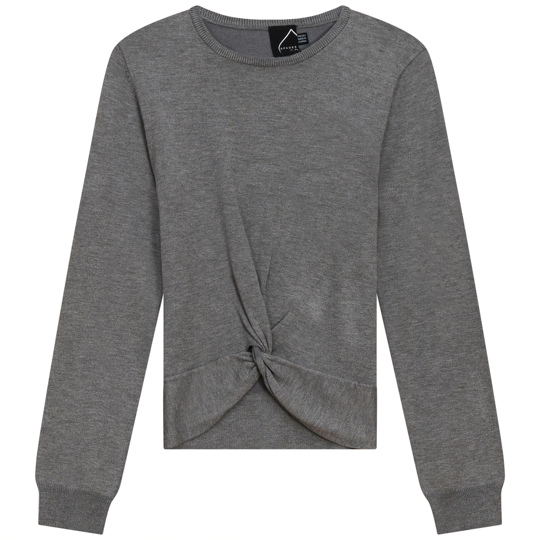 Knot Sweater Tee Medium Grey Mix Ladies Pullover by {{ product_vemdor}}