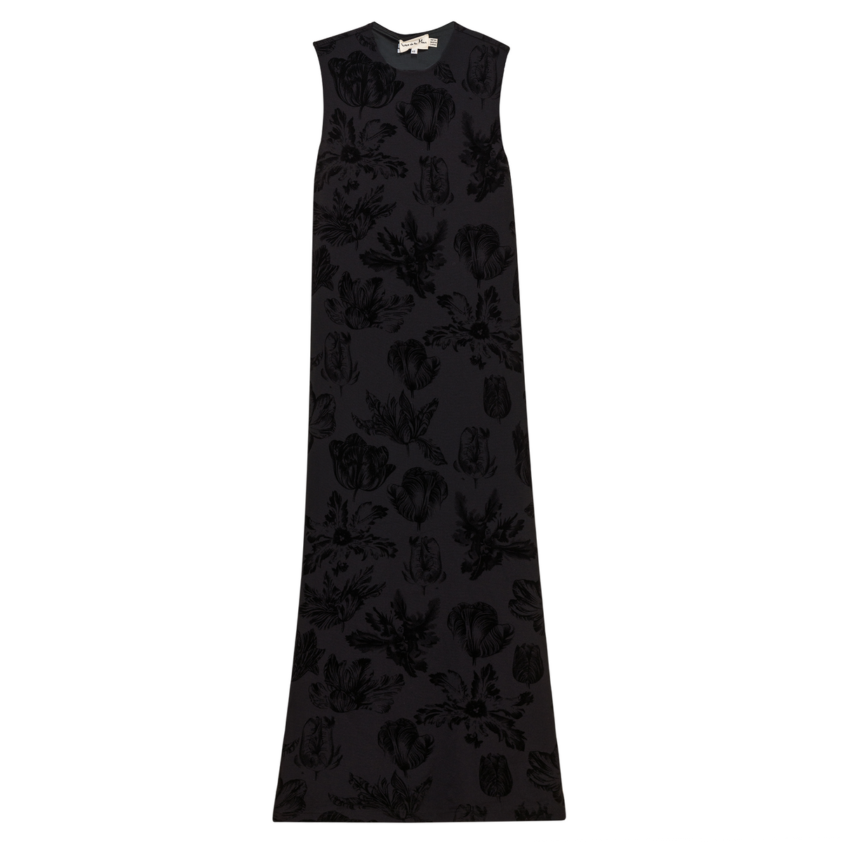 Flocked Velour Maxi Jumper in Black by Coco de la Mour