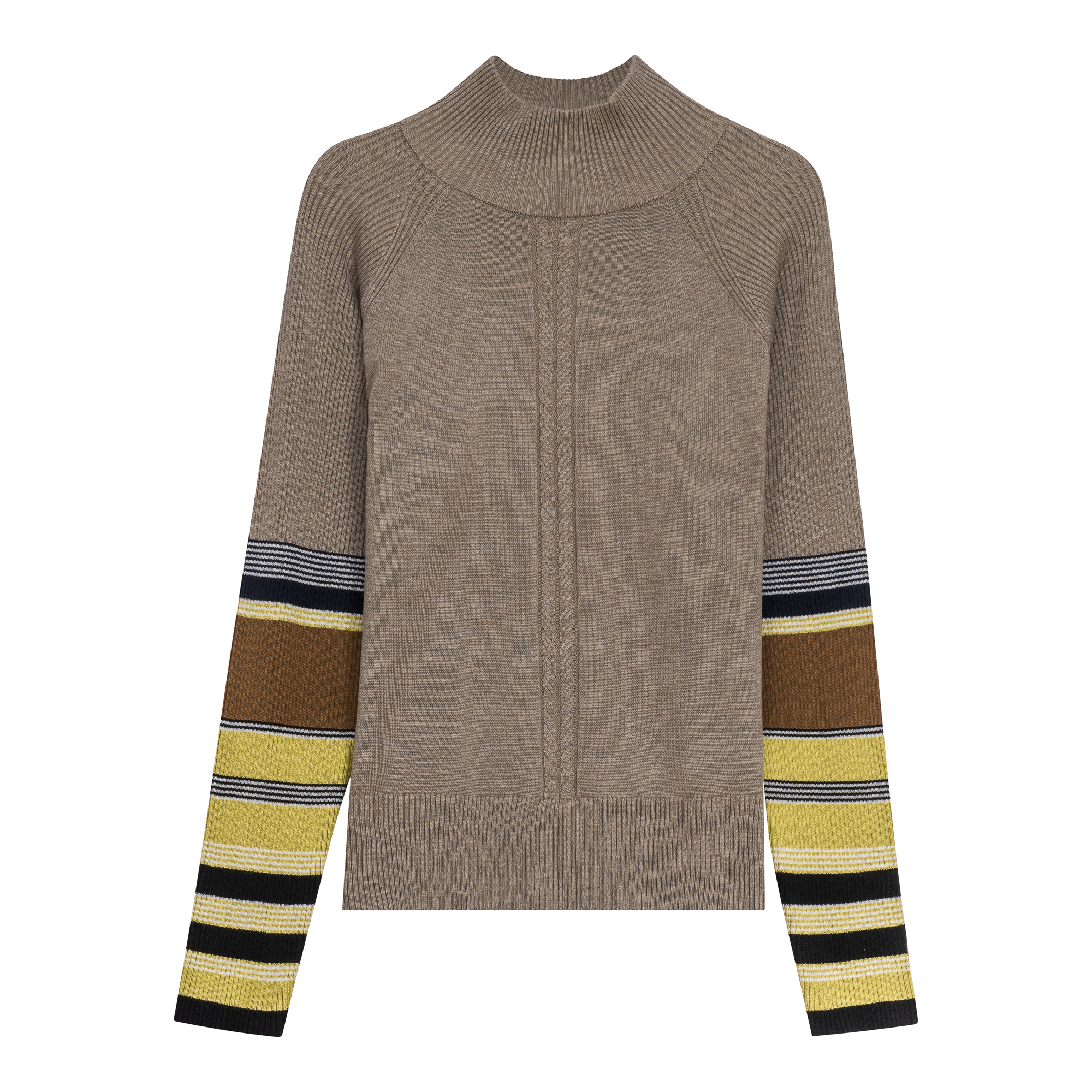 Turtle Neck Combo Sweater in Stone by QEW