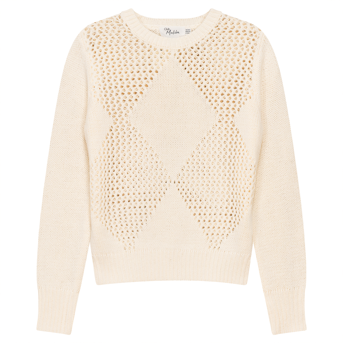 Knitted Boucle Sweater in Cream by Club Malibu