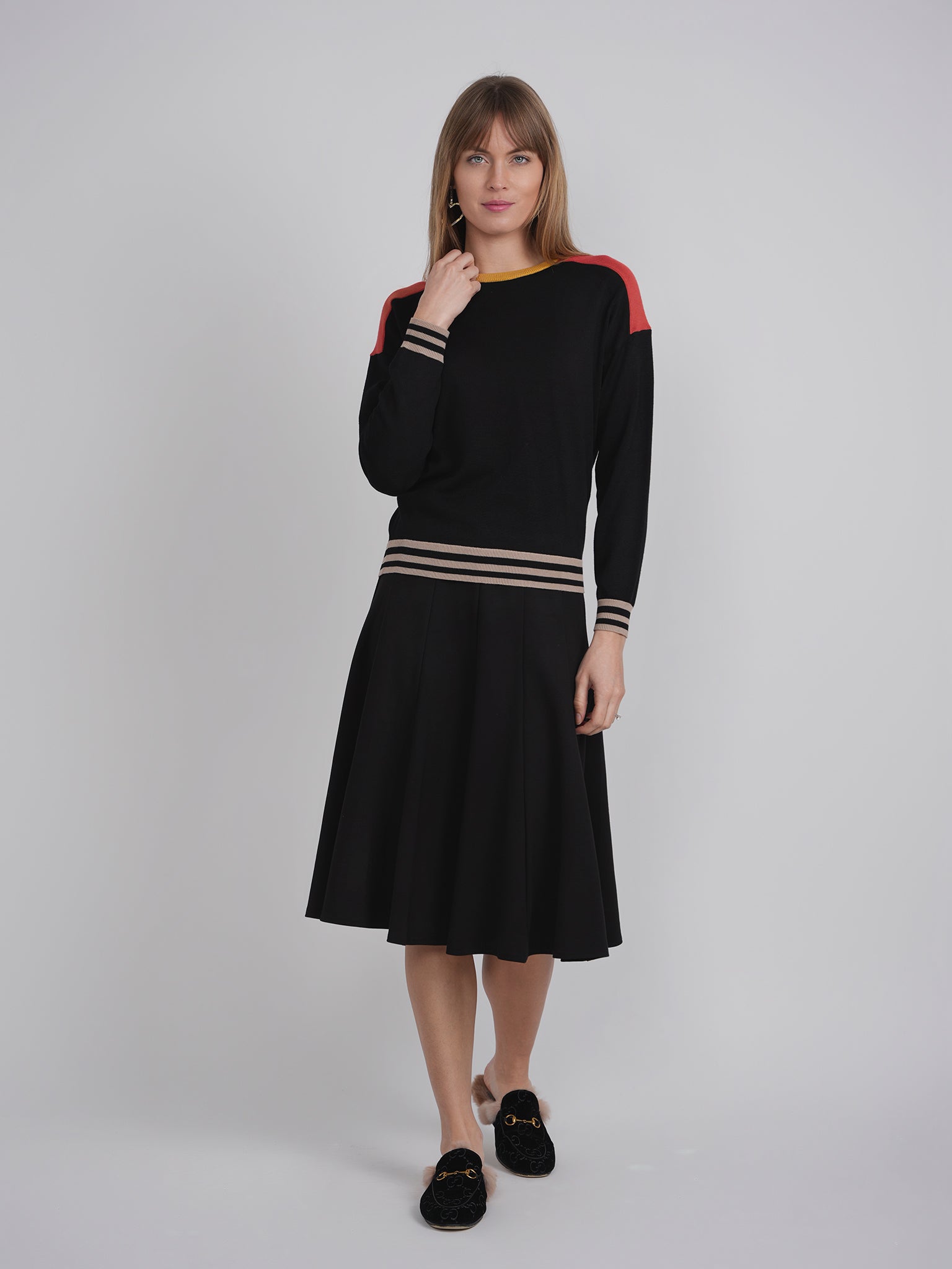 Color Blocked Dolman Sweater in by QEW