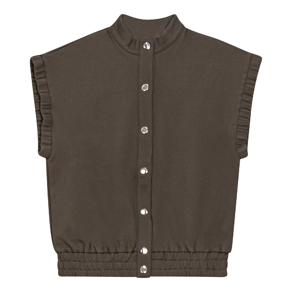 Ponte Knit Snap Down Vest in Dark Olive by E.U.X. Exclusive