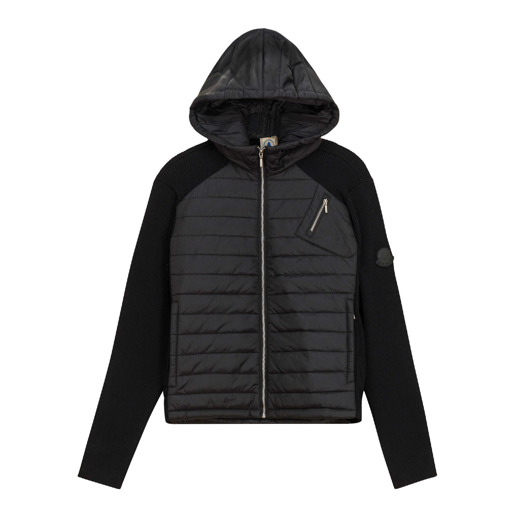Quilted Bomber Jacket in Black by Blue Maple