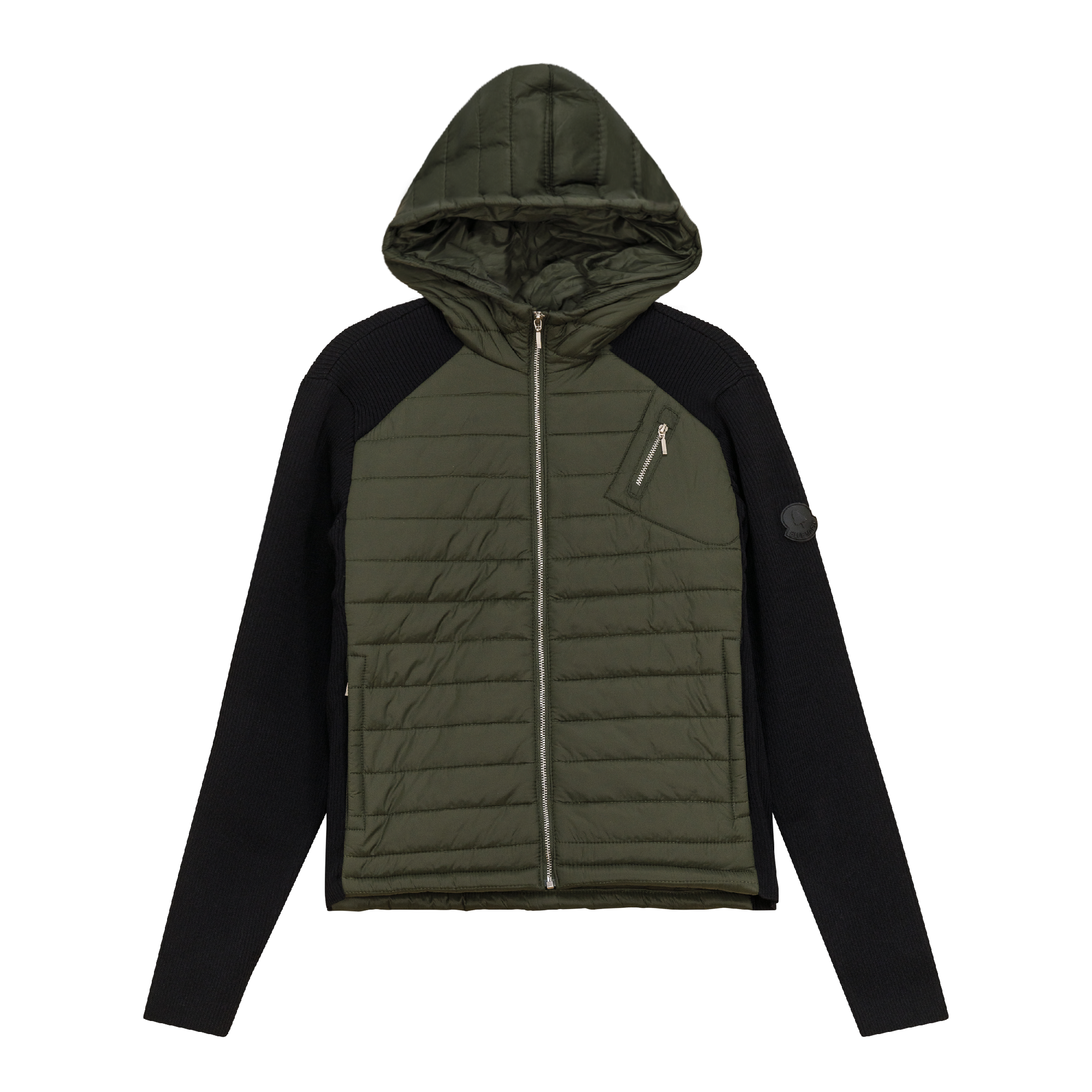 Quilted Bomber Jacket in Dark Olive by Blue Maple