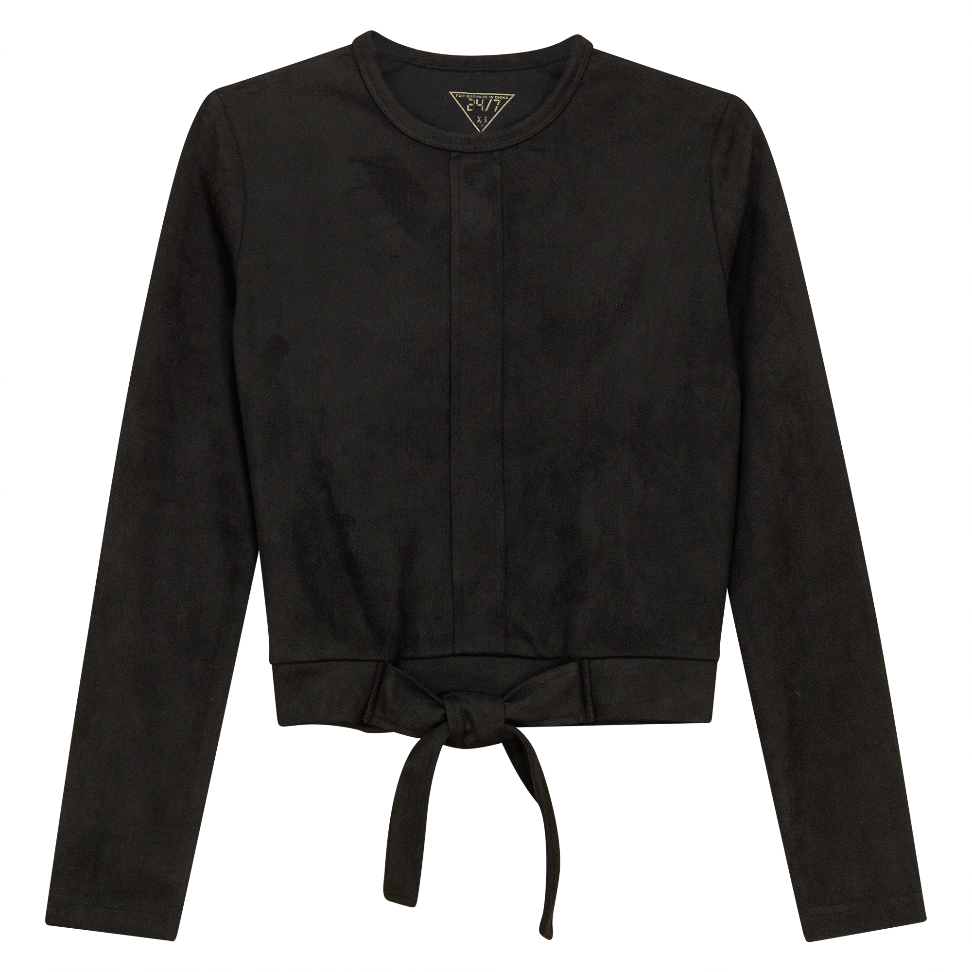 Wrap Look Tee in Black by 24/7