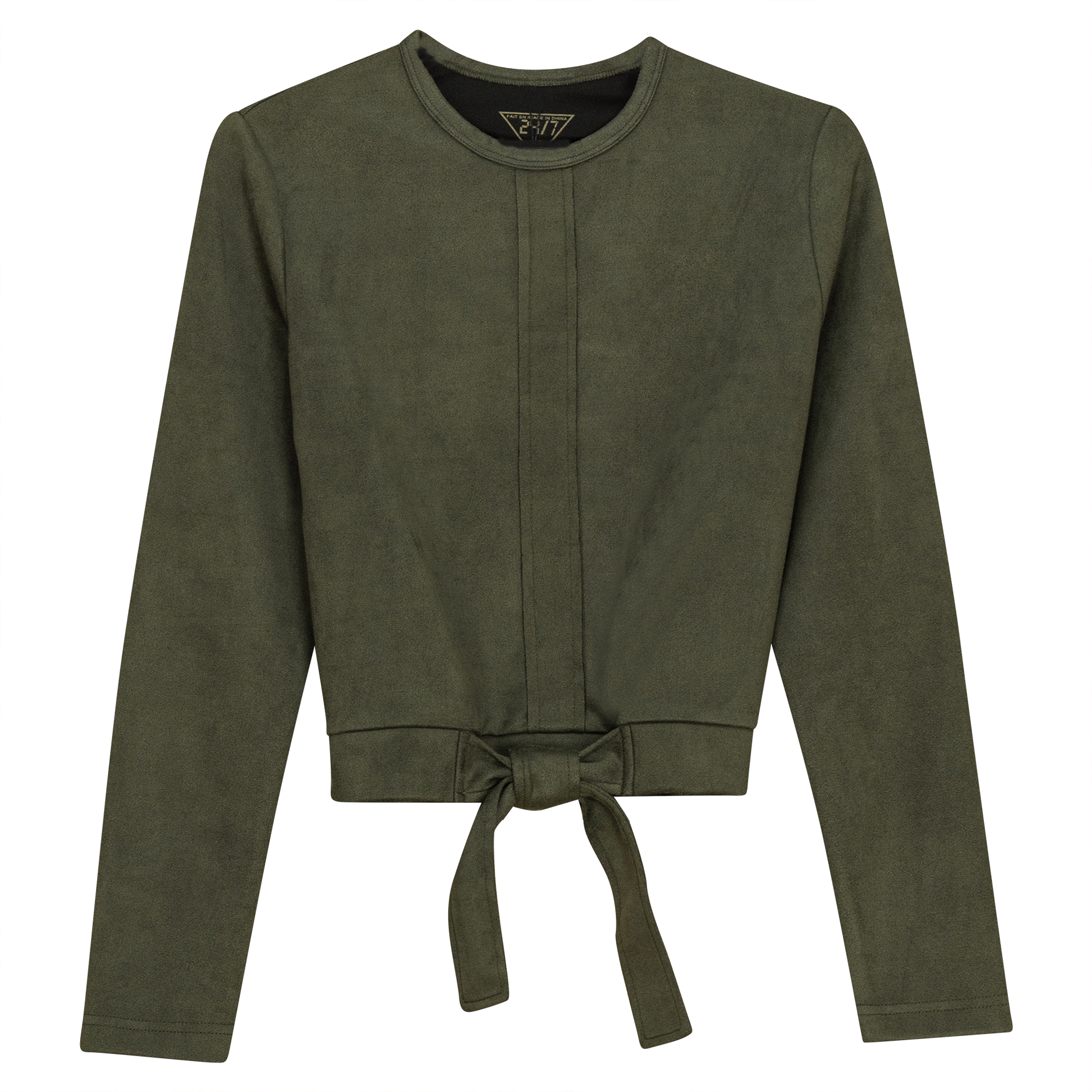 Wrap Look Tee in Dark Olive by 24/7