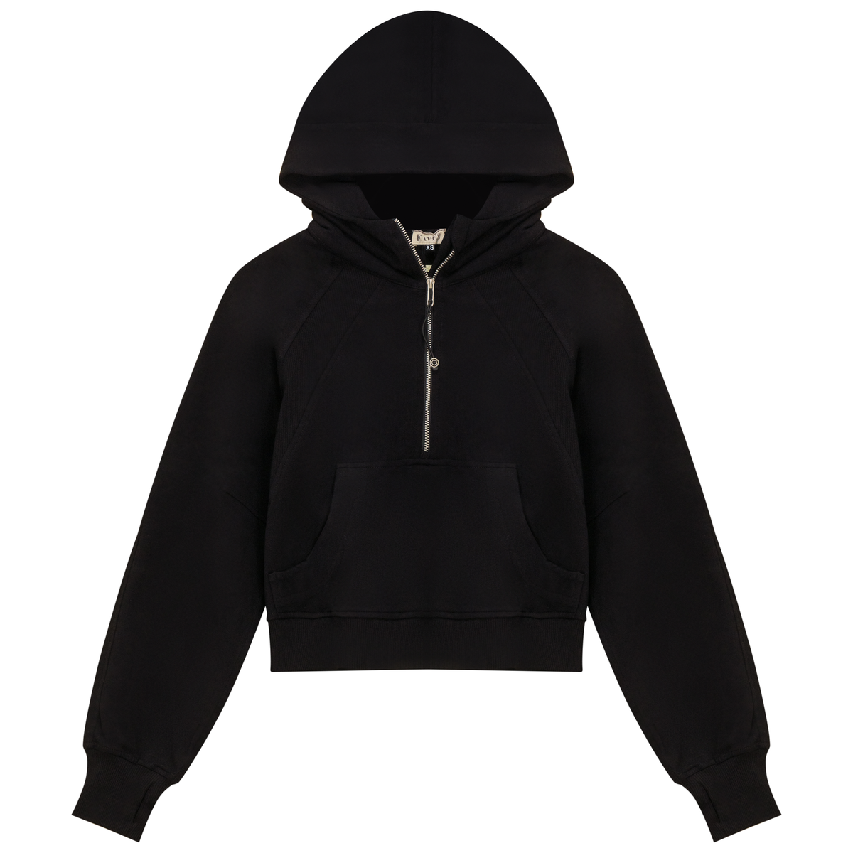 Cropped Zip Sweatshirt in Black by Faves