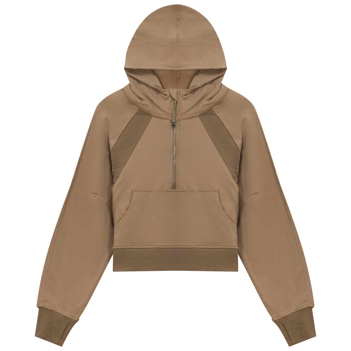 Cropped Zip Sweatshirt in Oatmeal by Faves