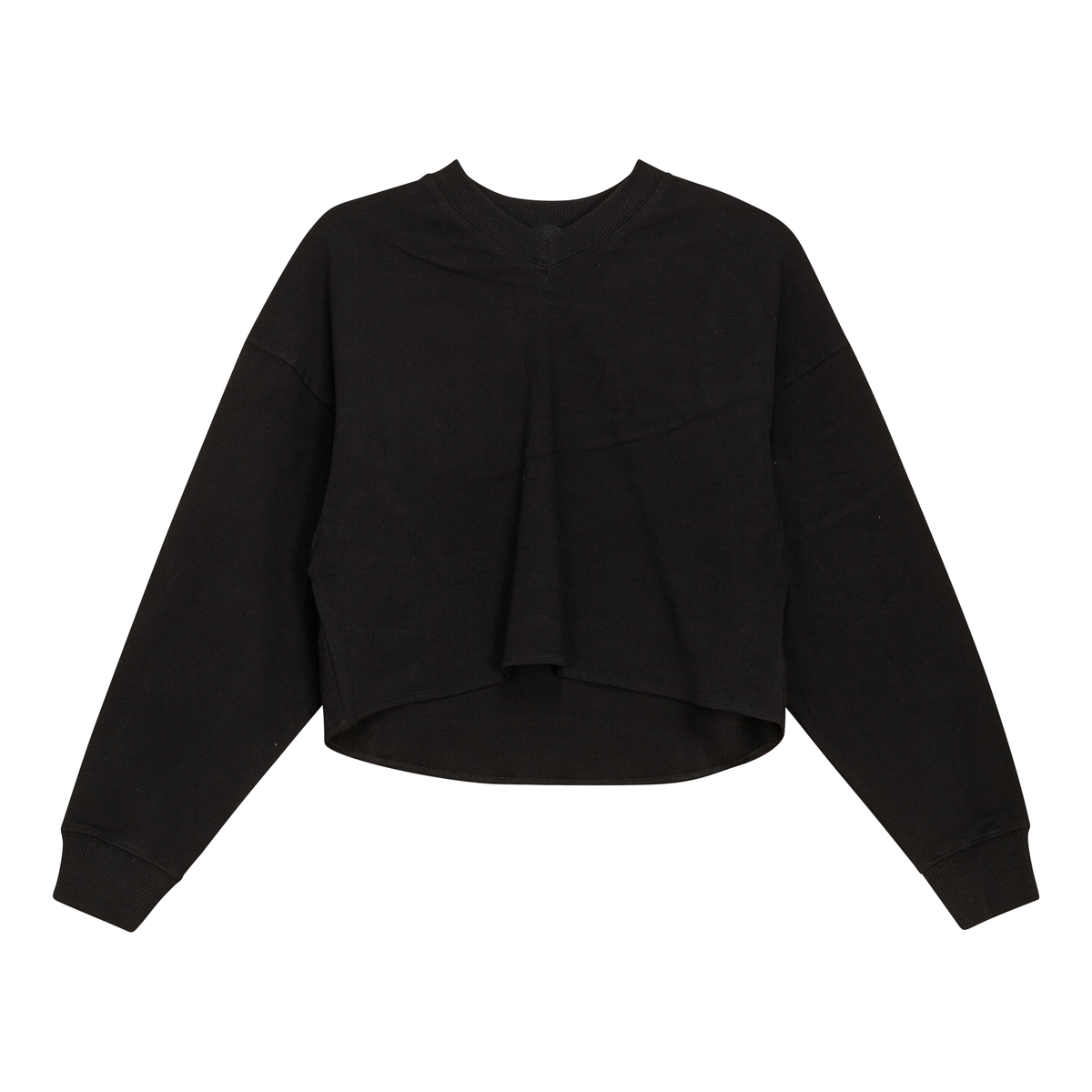 V Neck Cropped Sweatshirt in Black by Spades
