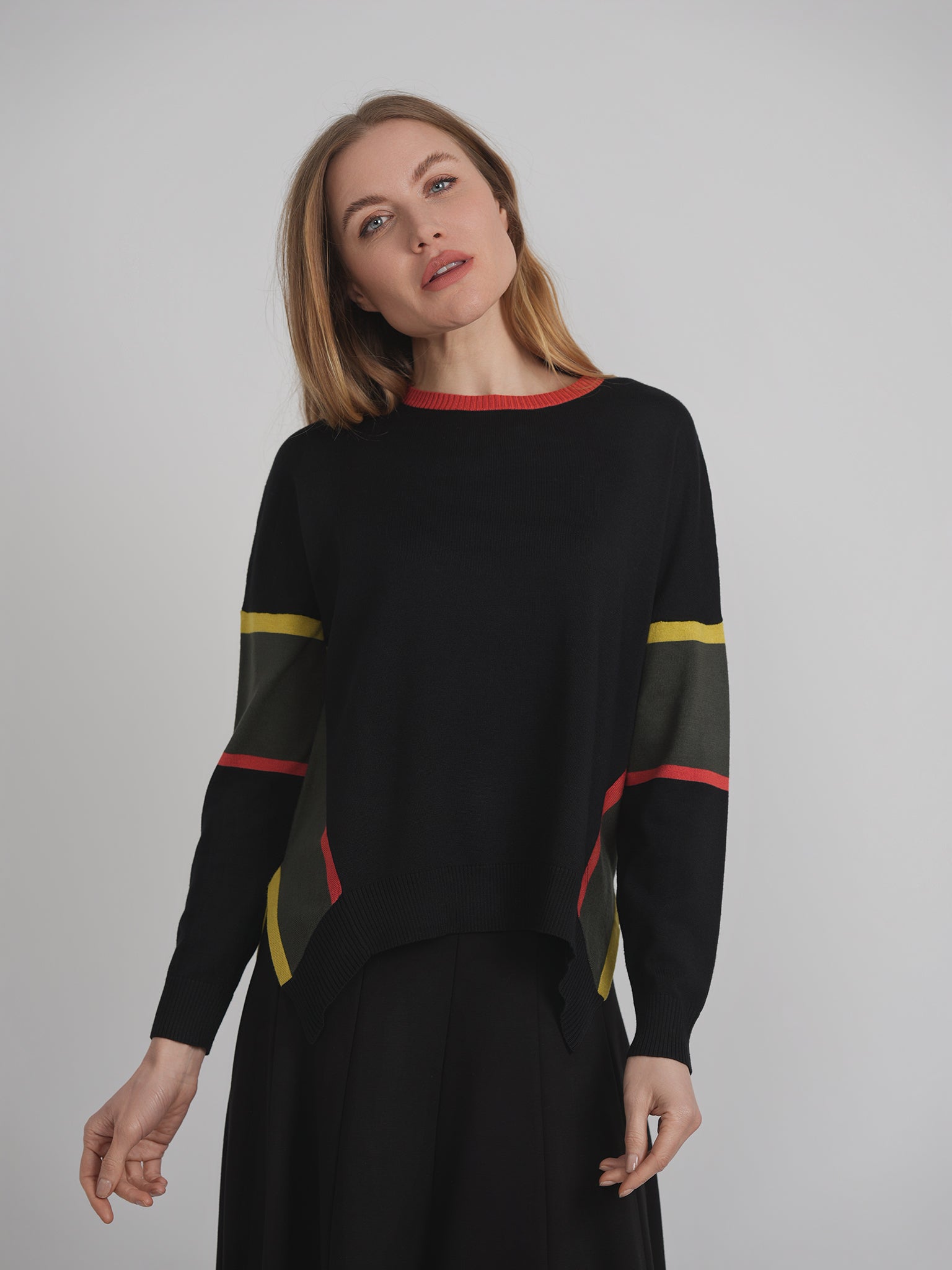 Side Slit Abstract Sweater in by Marjun