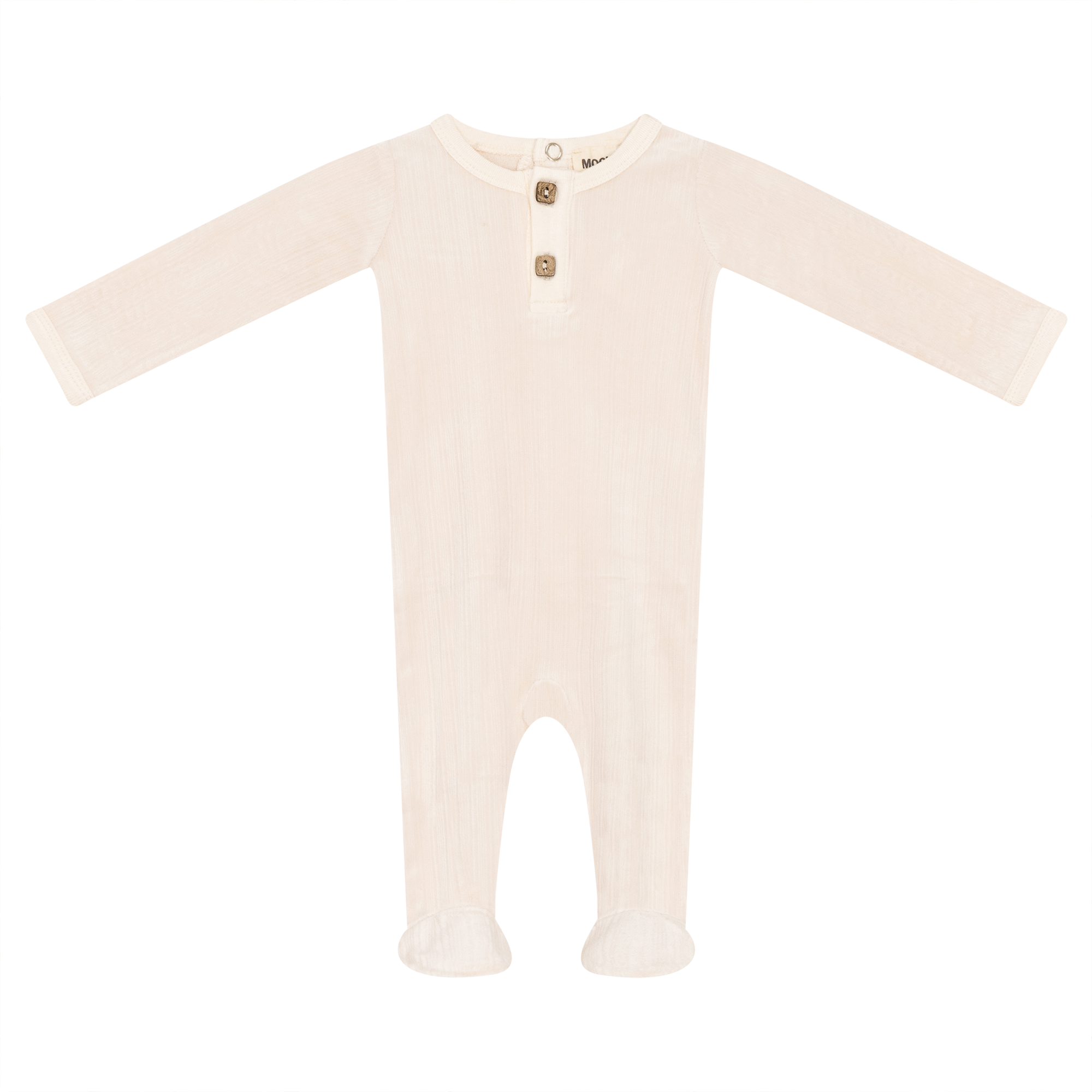 Ribbed Velour Stretchie in Off White by Mocha