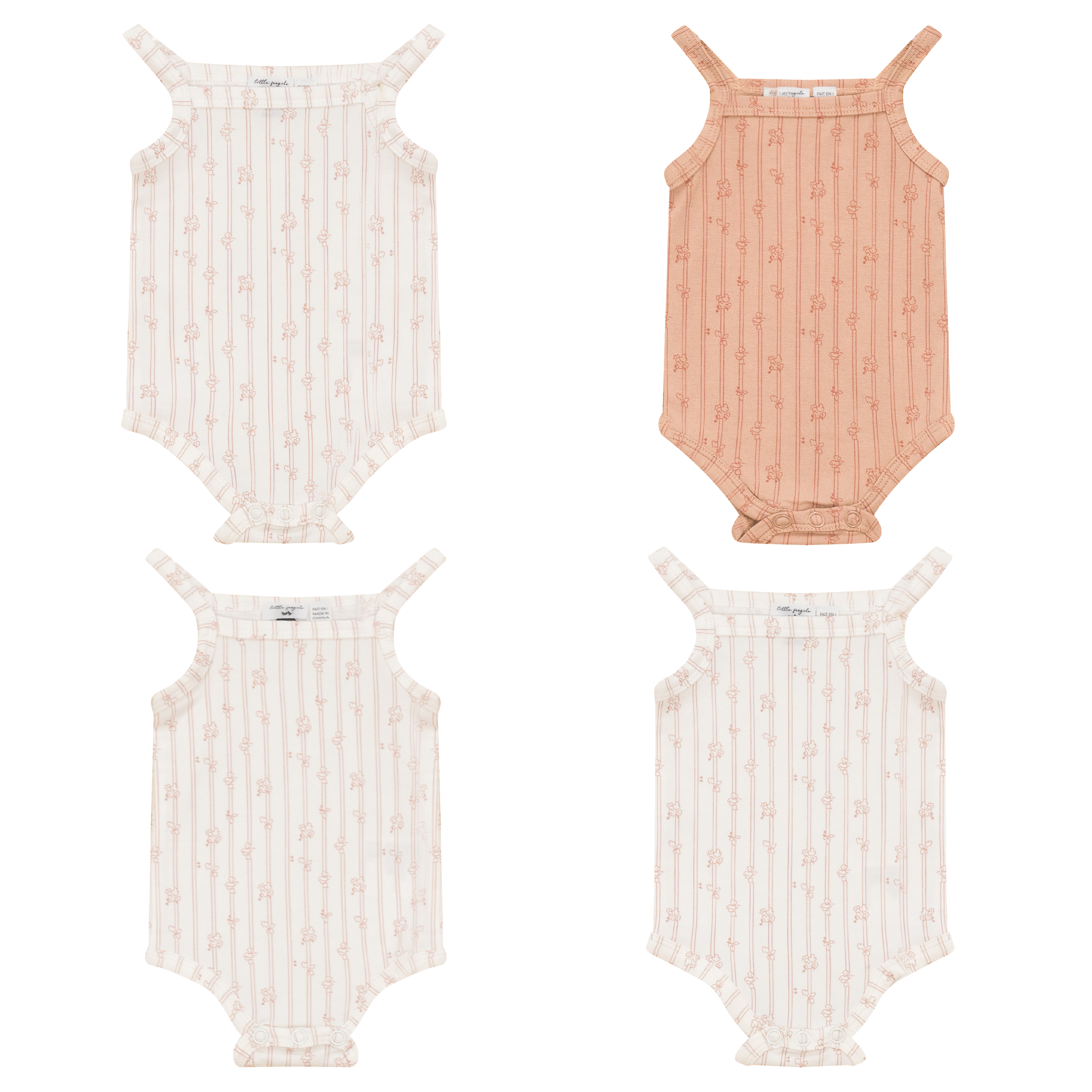 Soft Cotton Modal 3 Pack Onesie Set in Maple Sugar by Little Fragile