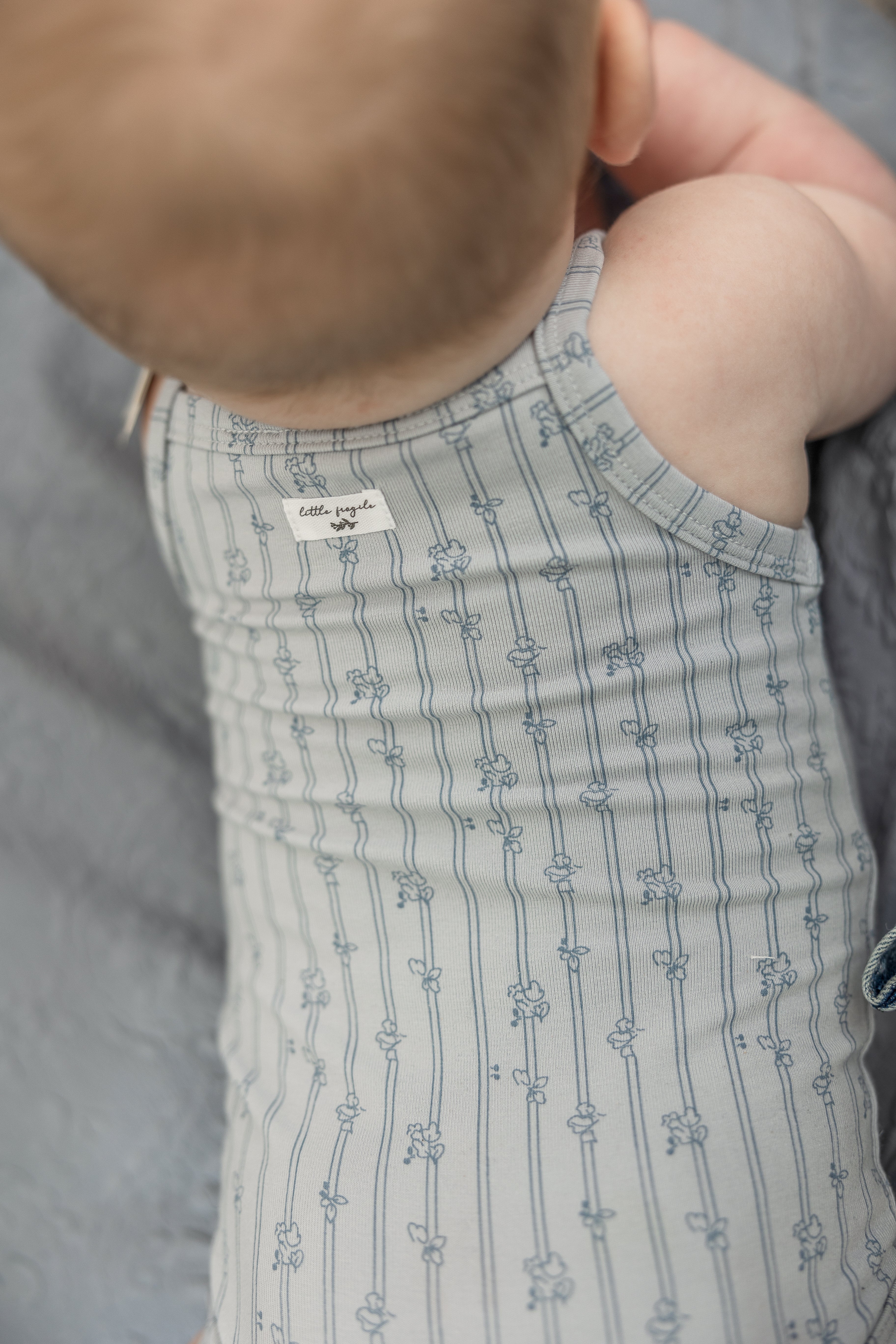 Soft Cotton Modal 3 Pack Onesie Set in Blue by Little Fragile