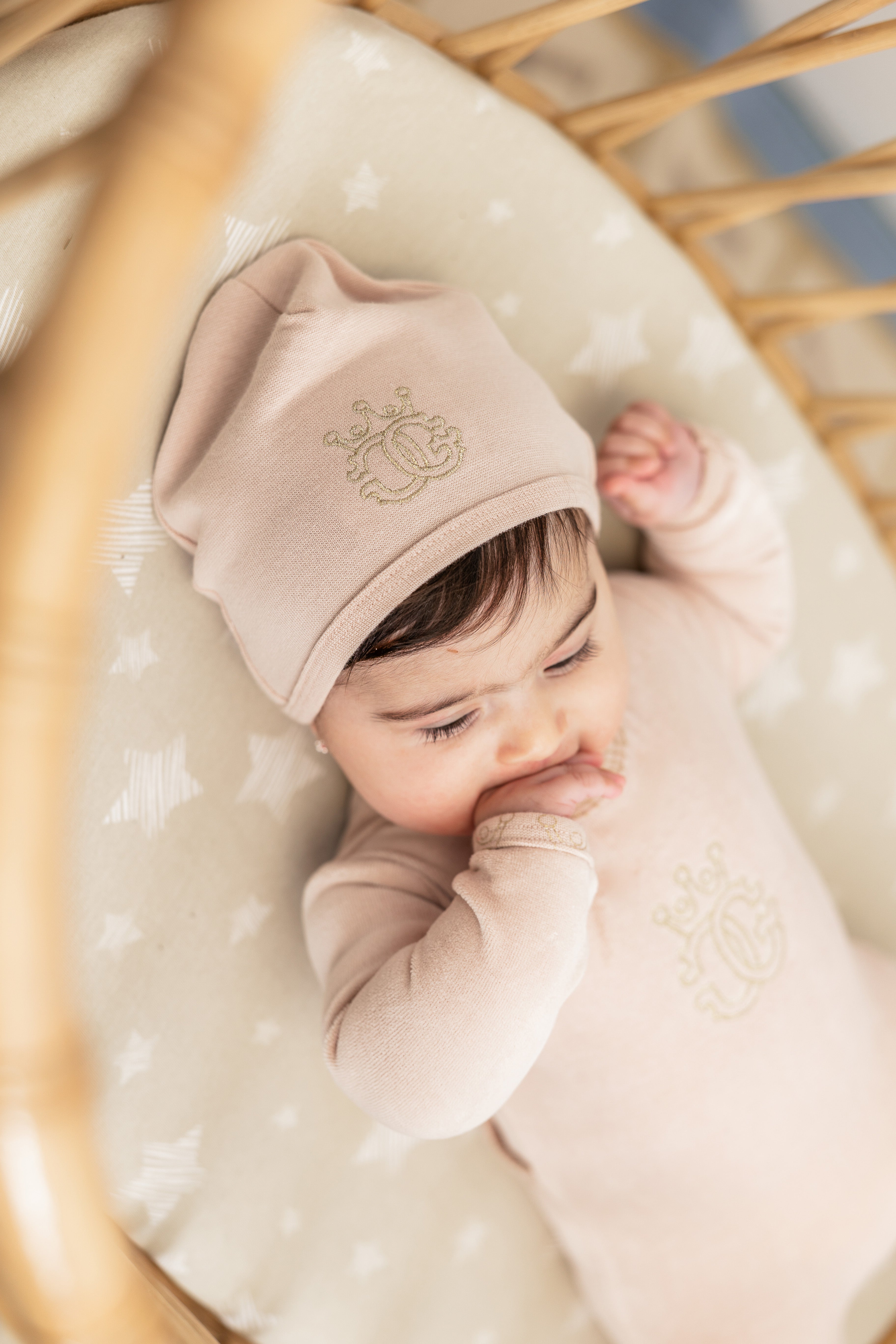 Crest Cotton Velour Onesie Set in by Charlotte & George