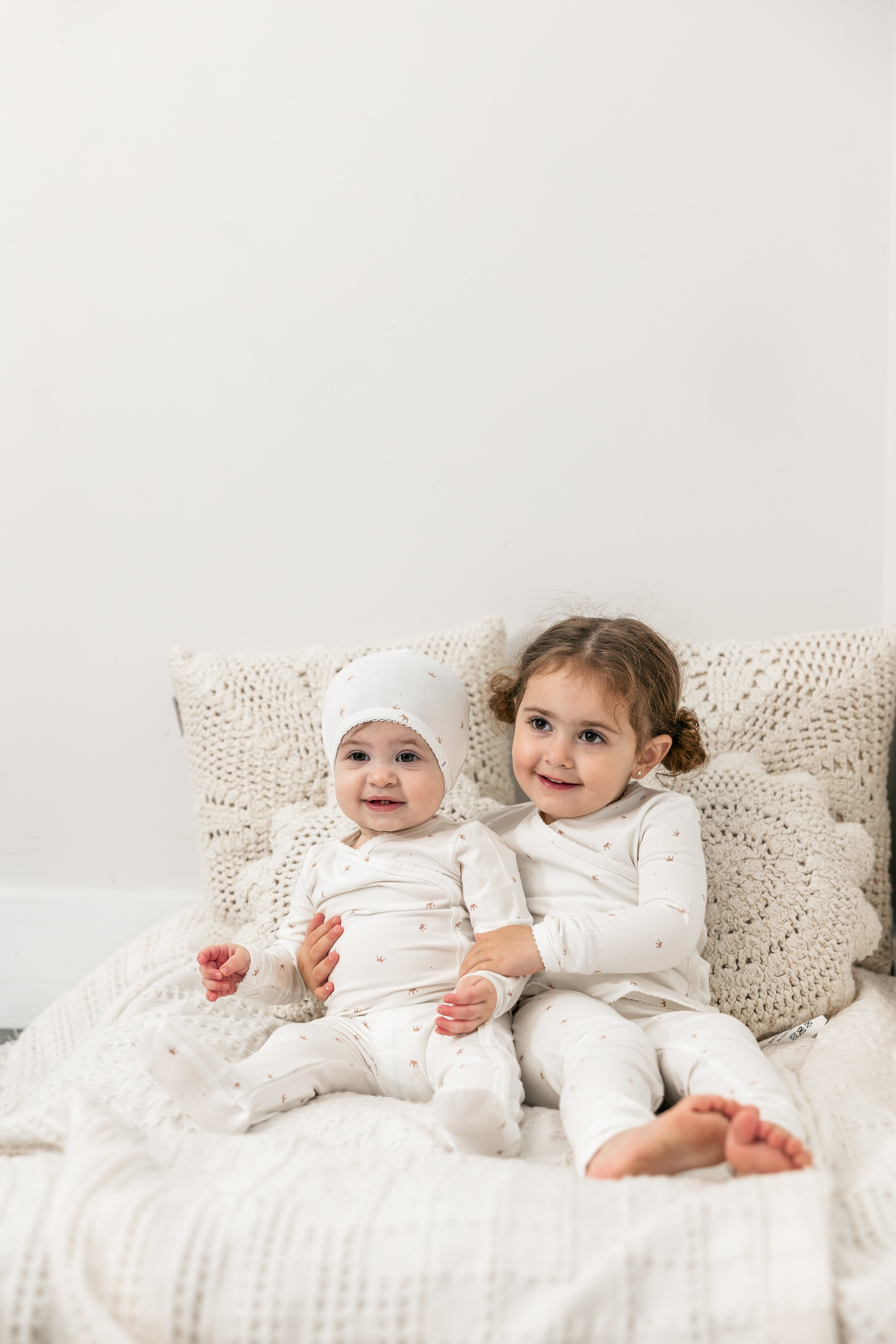 Crown Print Onesie Set in by Little Fragile