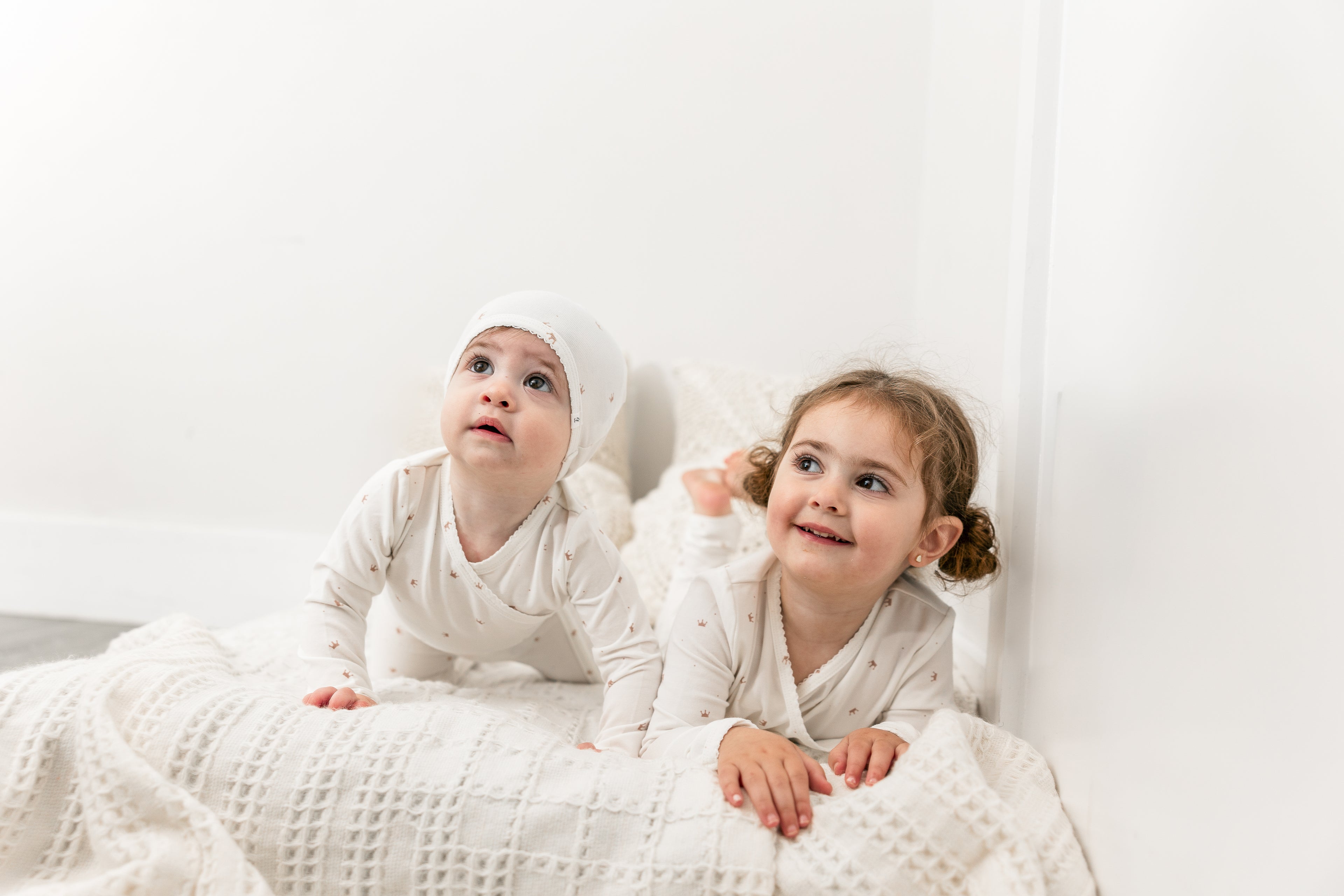 Crown Print Onesie Set in by Little Fragile