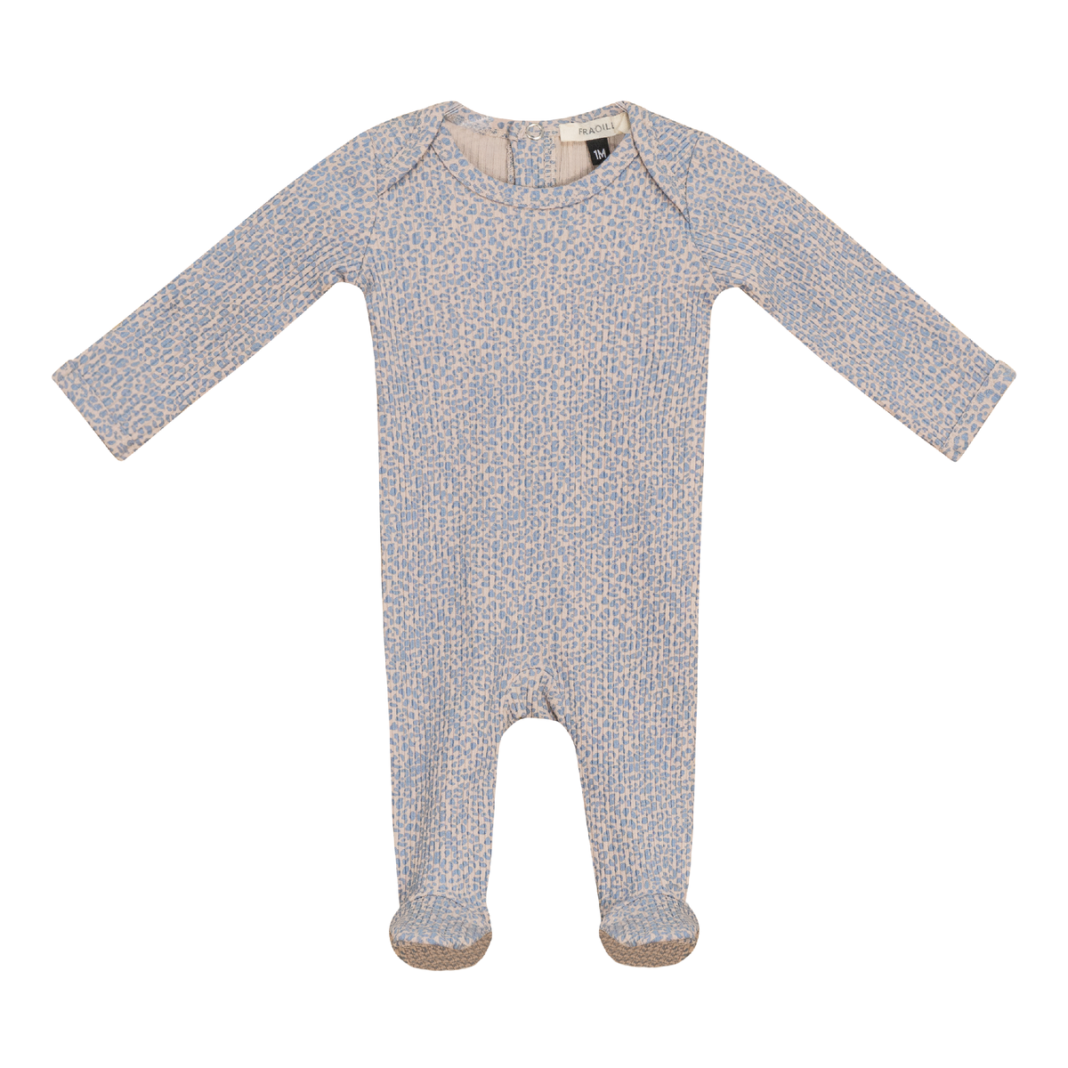 Leopard Print Onesie in Beige Blue by Fragile
