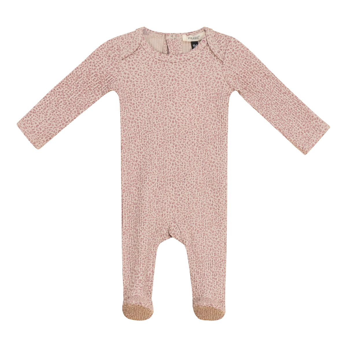 Leopard Print Onesie in Beige Mauve by Fragile