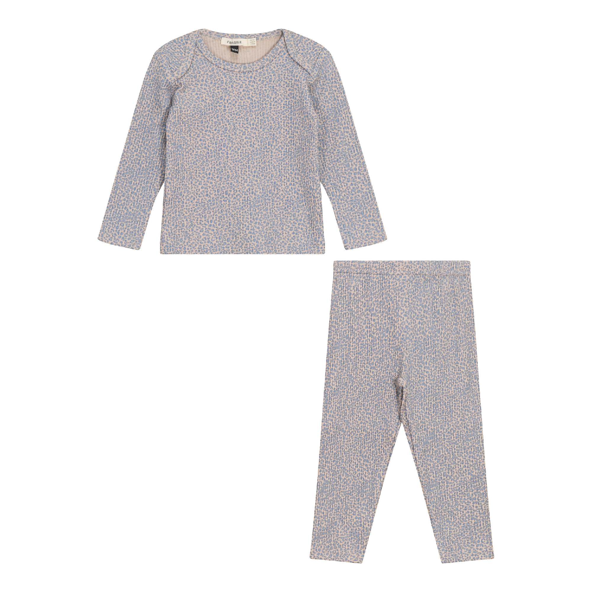 Leopard Print 2Pc Set in Beige Blue by Fragile