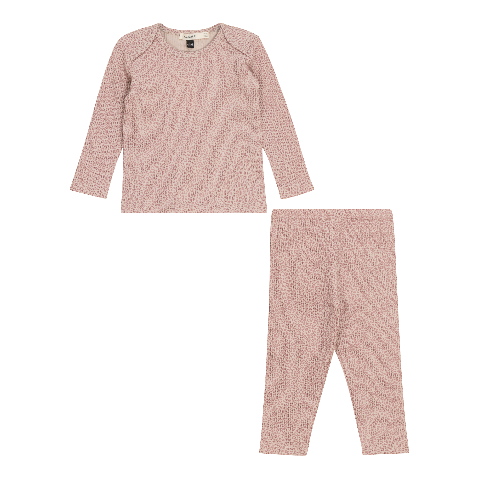 Leopard Print 2Pc Set in Beige Mauve by Fragile